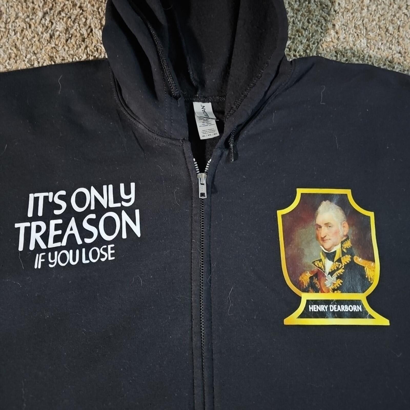 Gildan Henry Dearborn Only Treason If You Lose Fullzip Hoodie 4XL Size US XXL / EU 58 / 5 - 2 Thumbnail
