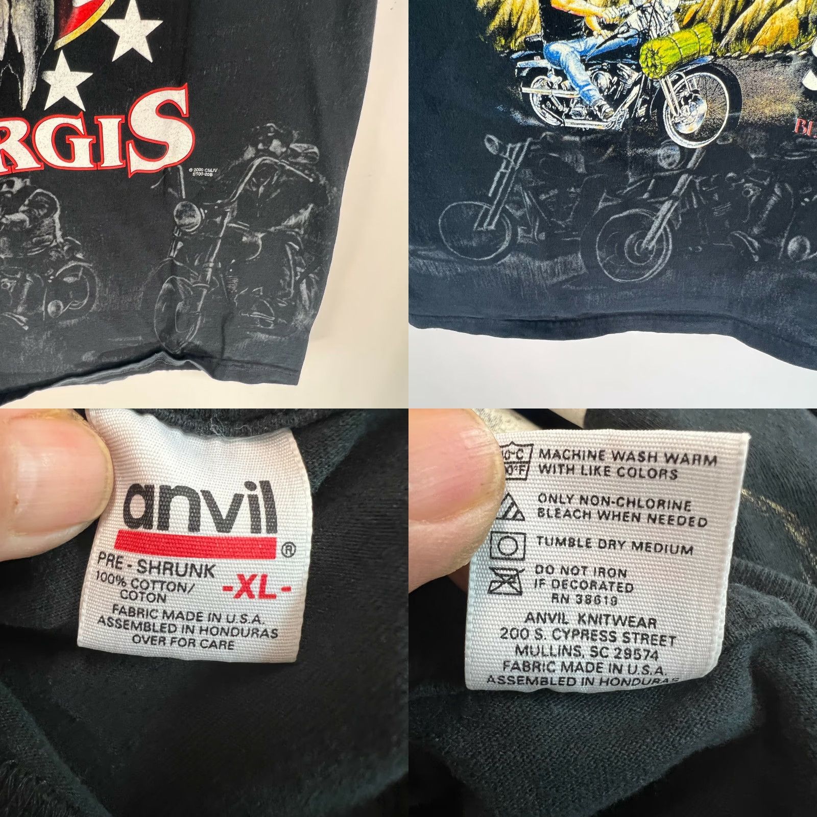 Anvil VTG Anvil T-Shirt Black Hills Rally Sturgis 60th Annual Mens XL Graphic Tee Crew Neck Short Sleeve 100% Cotton Size US XL / EU 56 / 4 - 8 Thumbnail