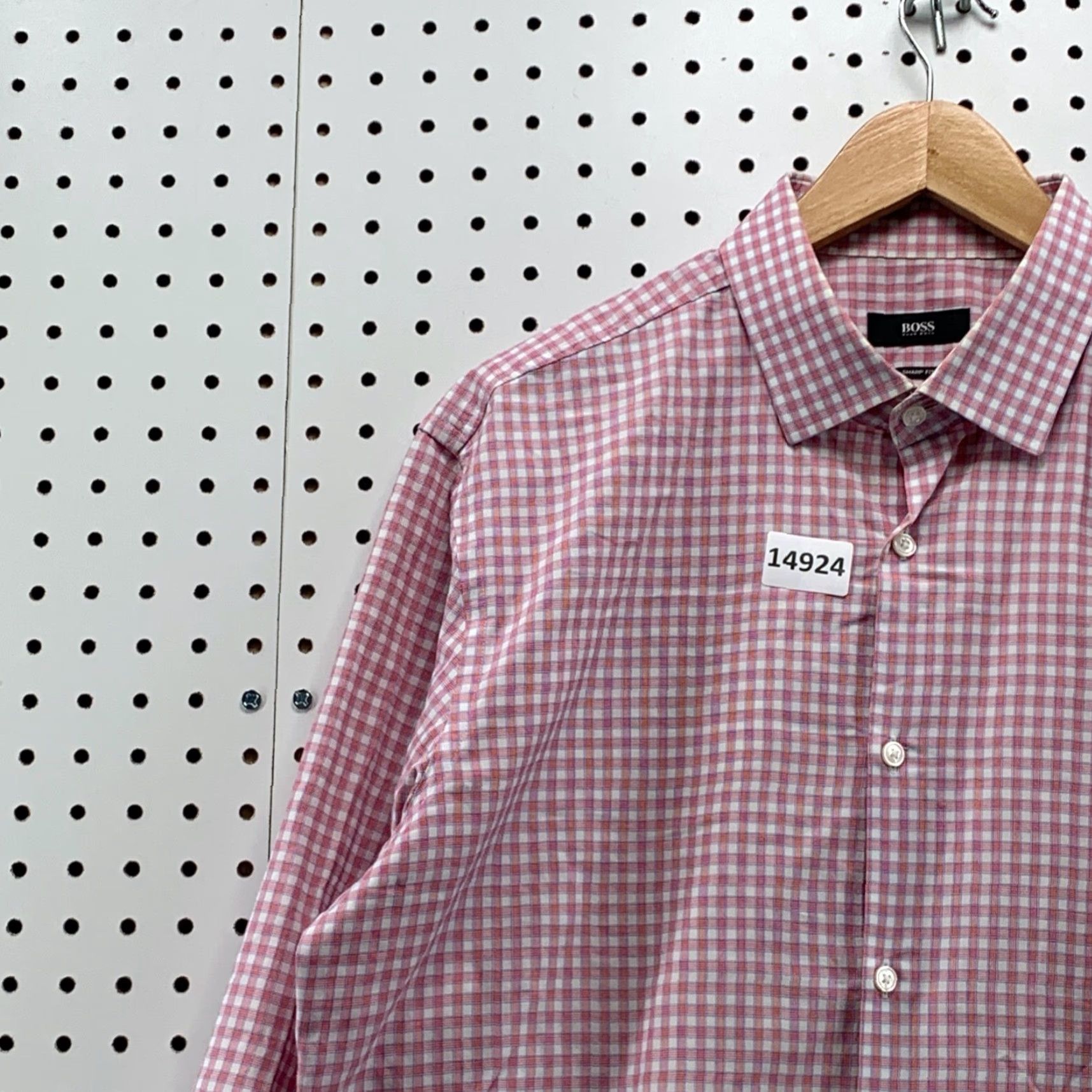 Hugo Boss HUGO BOSS Vintage Red Check Button-Up Shirt Long Sleeve Spread 16.5 Regular Mens Size US XL / EU 56 / 4 - 5 Thumbnail
