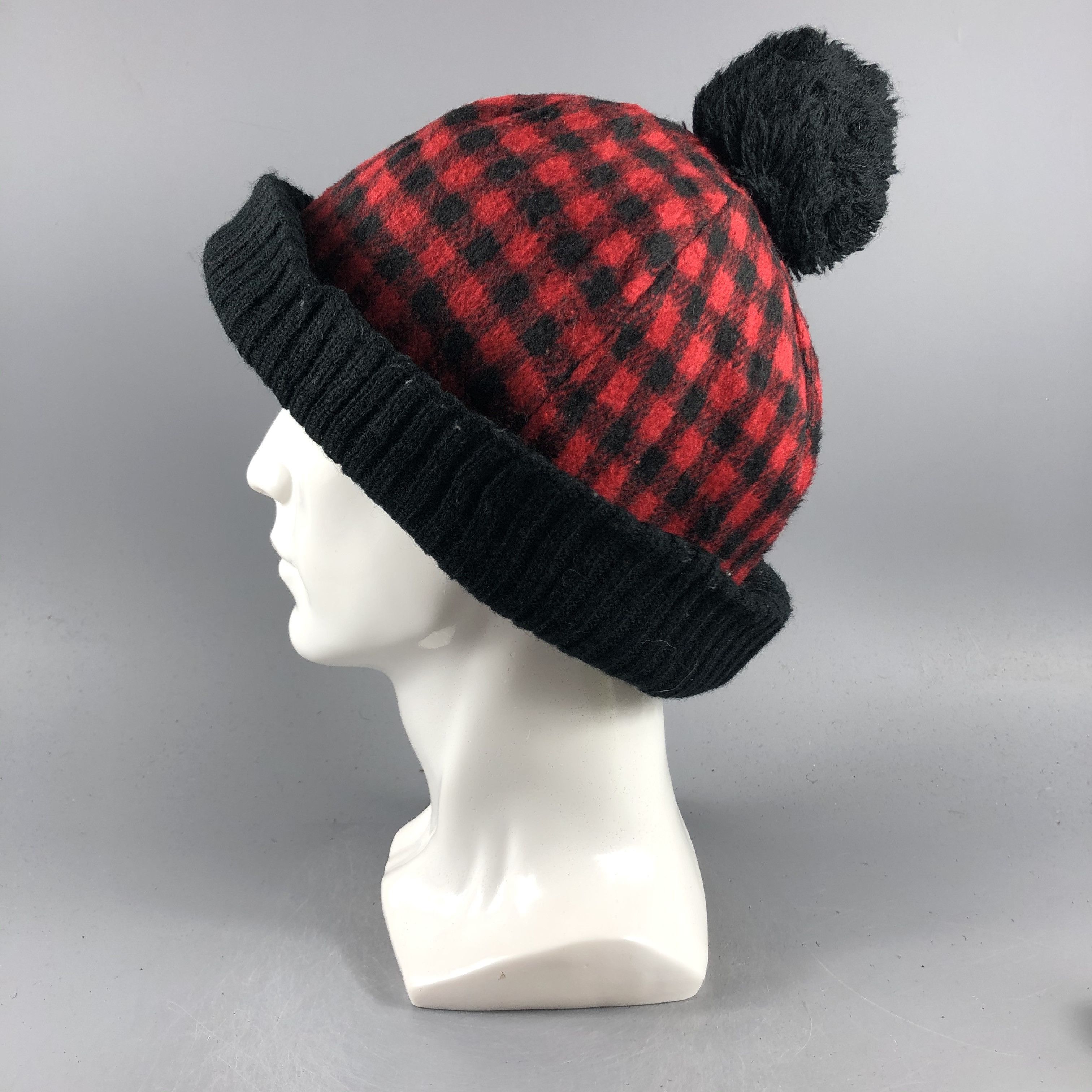 Japanese Brand × Vintage Unknown Checker Bobble Beanie Snow Hat Snow Cap -D223 Size ONE SIZE - 1 Thumbnail
