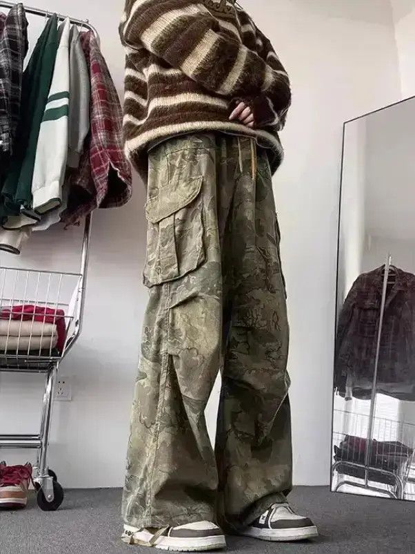 Japanese Brand Loose straight leg wide leg camouflage jeans Size US 32 / EU 48 - 4 Thumbnail