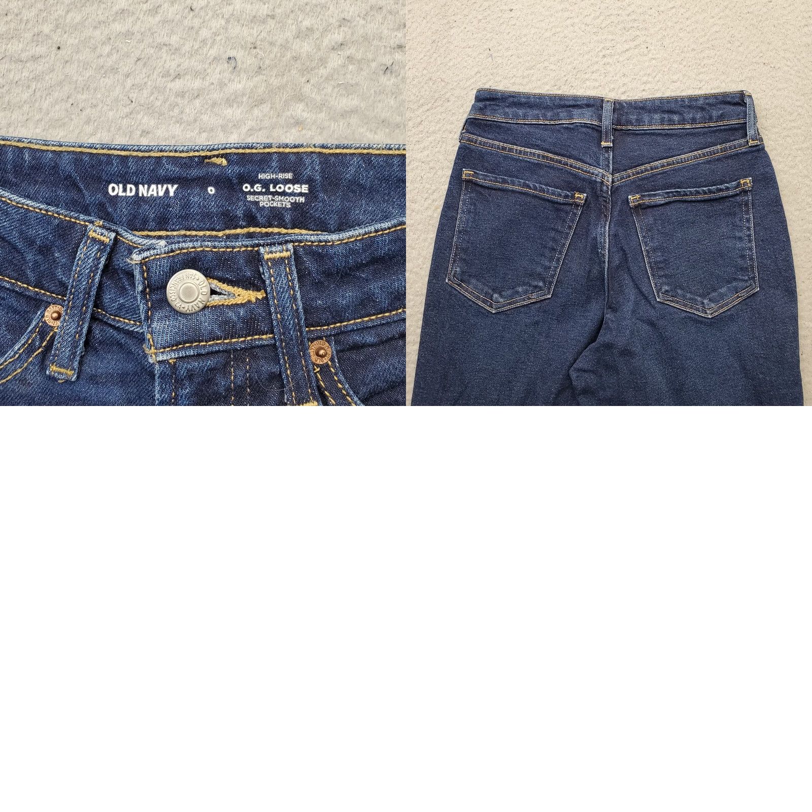 Old Navy Old Navy Jeans Women Size 0 Blue Denim O.G. Loose Fit High Rise Secret-Smooth Pockets Size 25" / US 0 / IT 36 - 8 Thumbnail