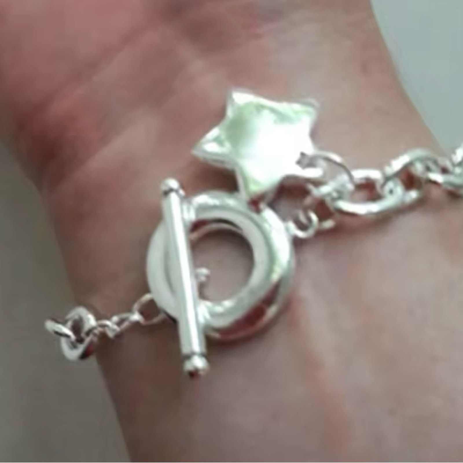 Other Sterling Silver Plated Star Chain Bracelet Size ONE SIZE - 2 Thumbnail