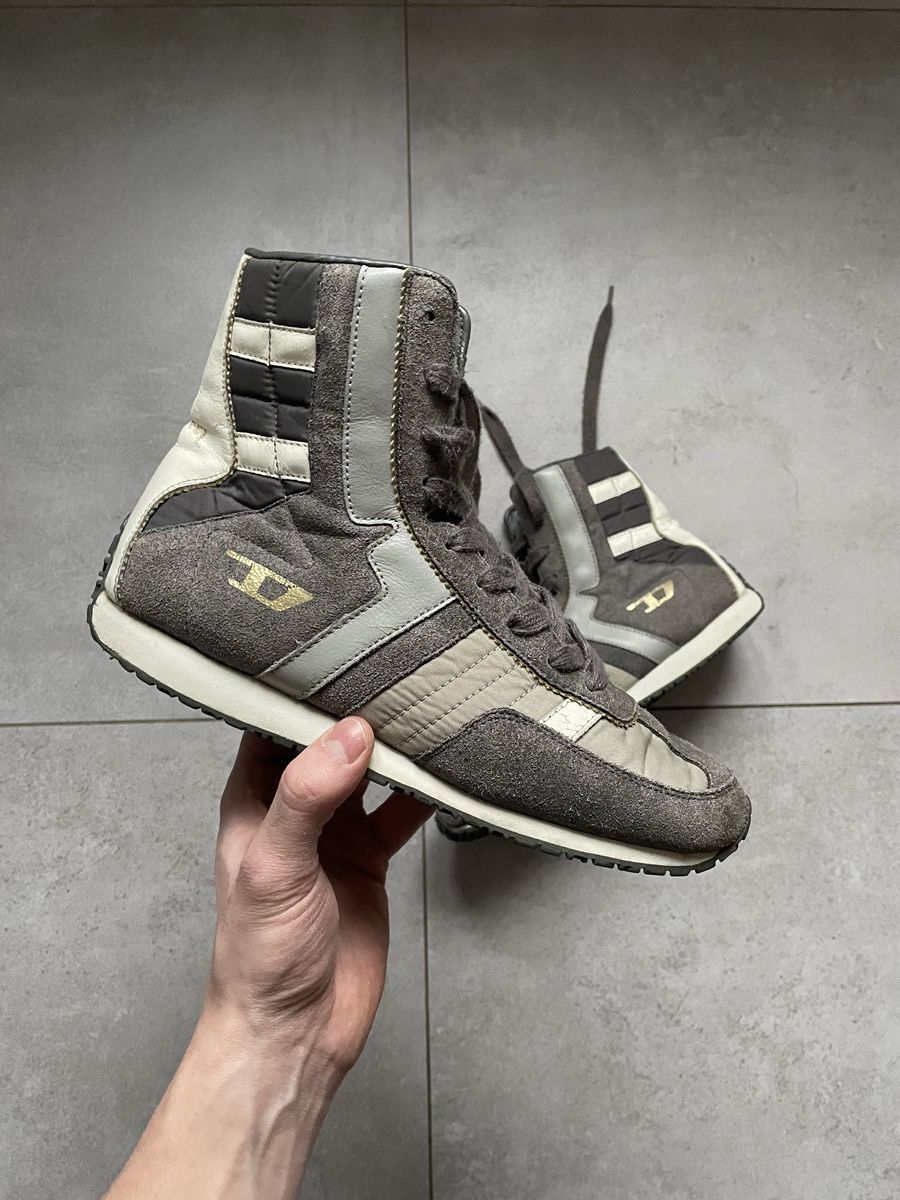 Diesel Y2K DIESEL BOXING LEATHER HIGHTOP SNEAKERS Size US 8 / EU 41 - 2 Thumbnail