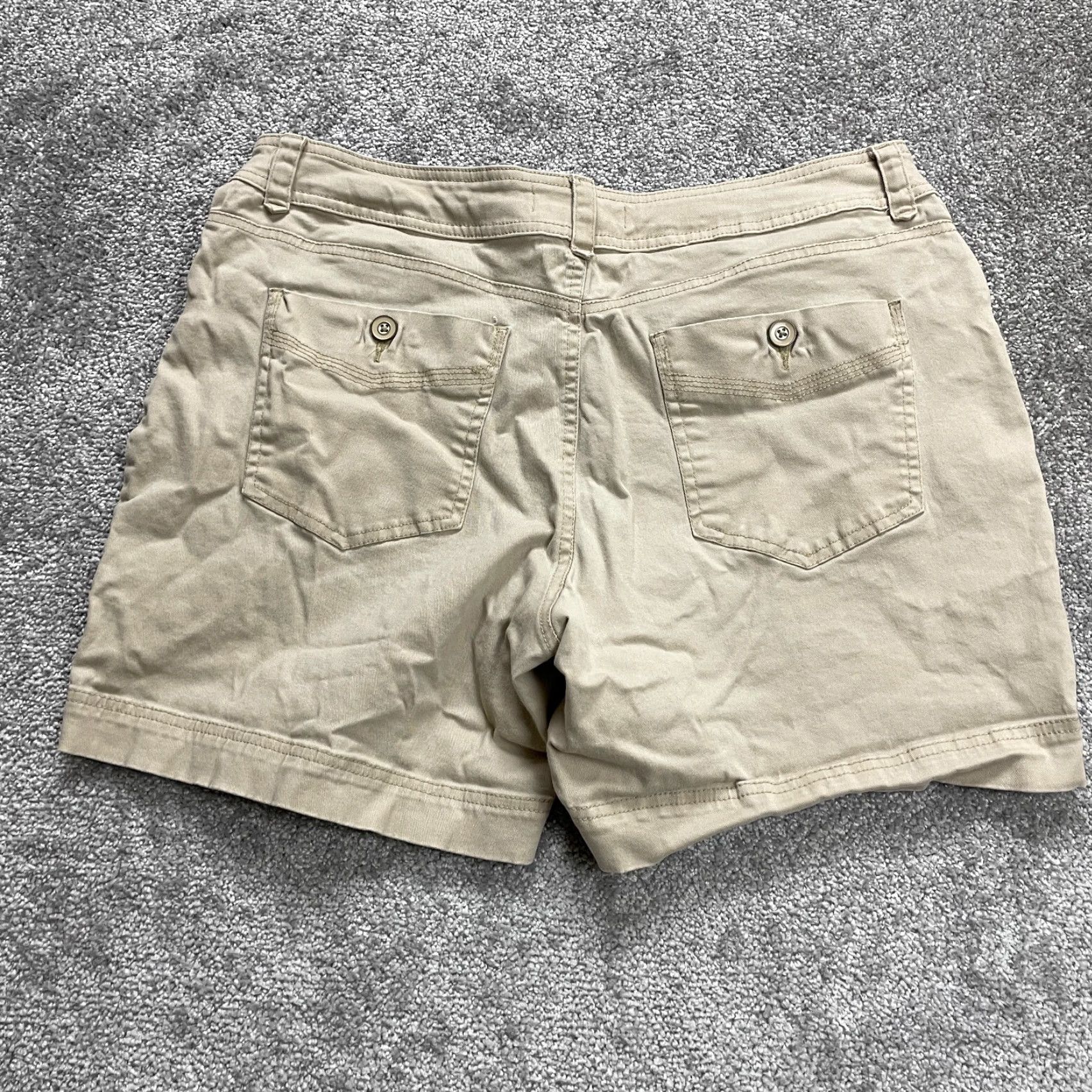Lee Lee Platinum Label Shorts Women Petite 14P Brown High Rise Chino Casual Womens Size 36" / US 14 / IT 50 - 2 Thumbnail