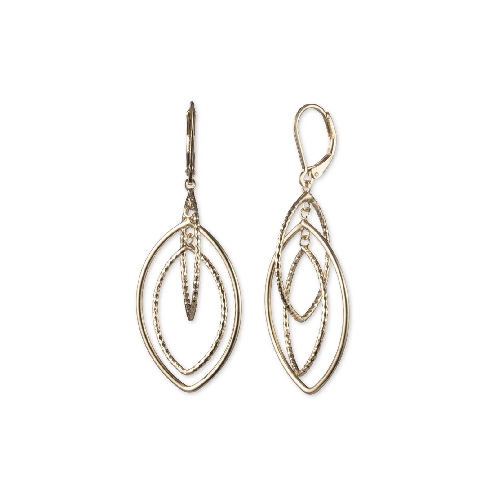 Other Anne Klein GOLD-TONE TEXTURED ORBITAL DROP EARRINGS Size ONE SIZE - 1 Thumbnail