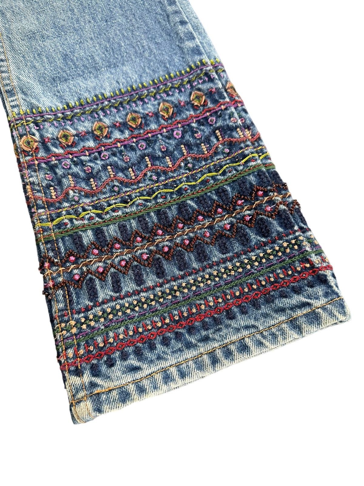 Vintage FW1999 GAP boot cut handcrafted sashiko denim Size US 28 / EU 44 - 6 Thumbnail