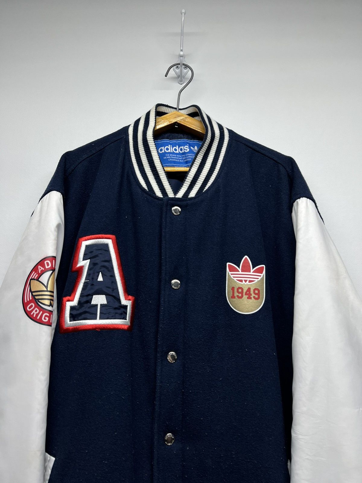 Vintage Vintage Adidas Wool/Nylon Varsity Jacket 00’s Size US XL / EU 56 / 4 - 2 Thumbnail
