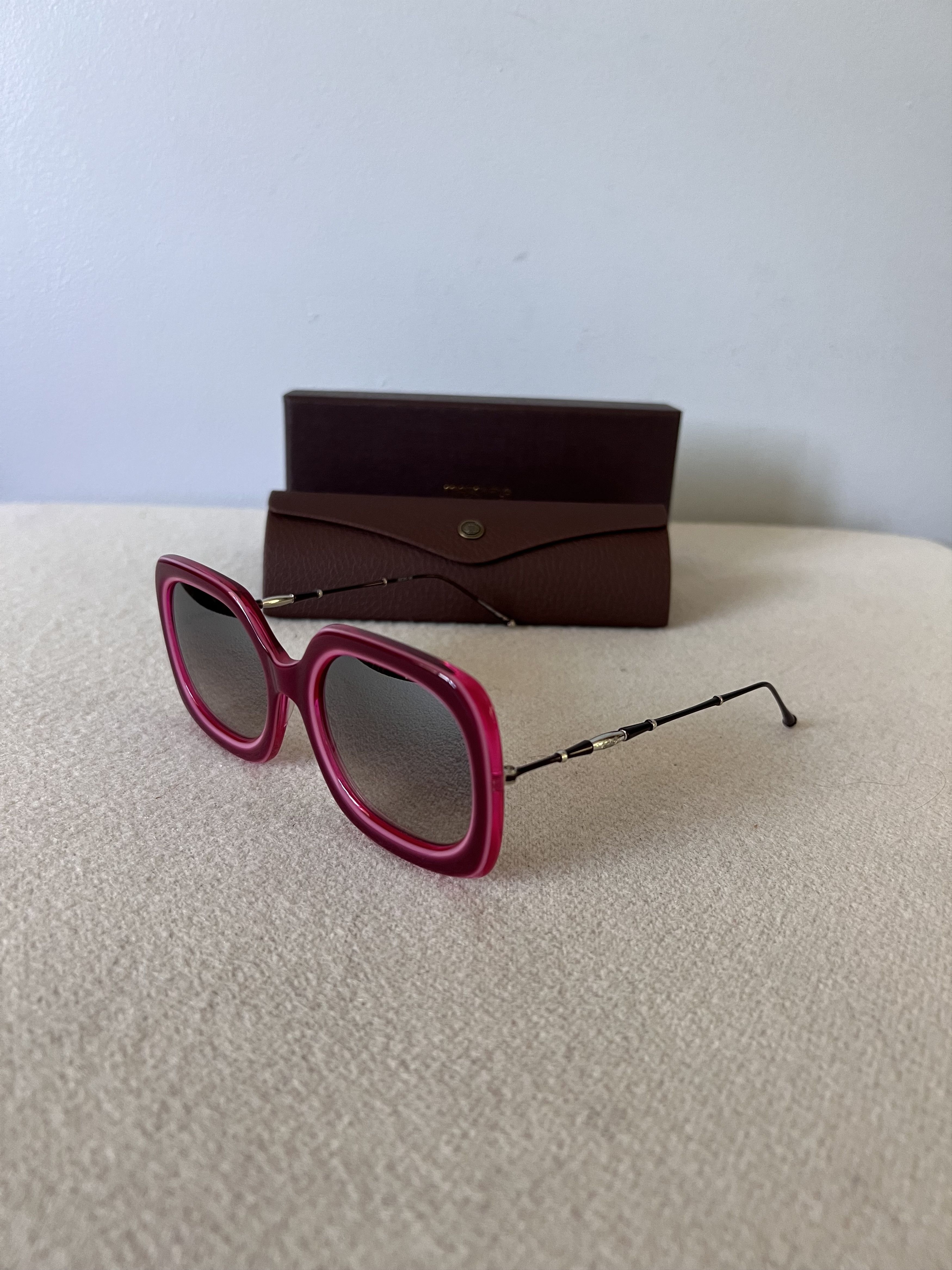 Matsuda Matsuda M2035 Sqaure Sunglasses in Burgundy Size ONE SIZE - 1 Thumbnail