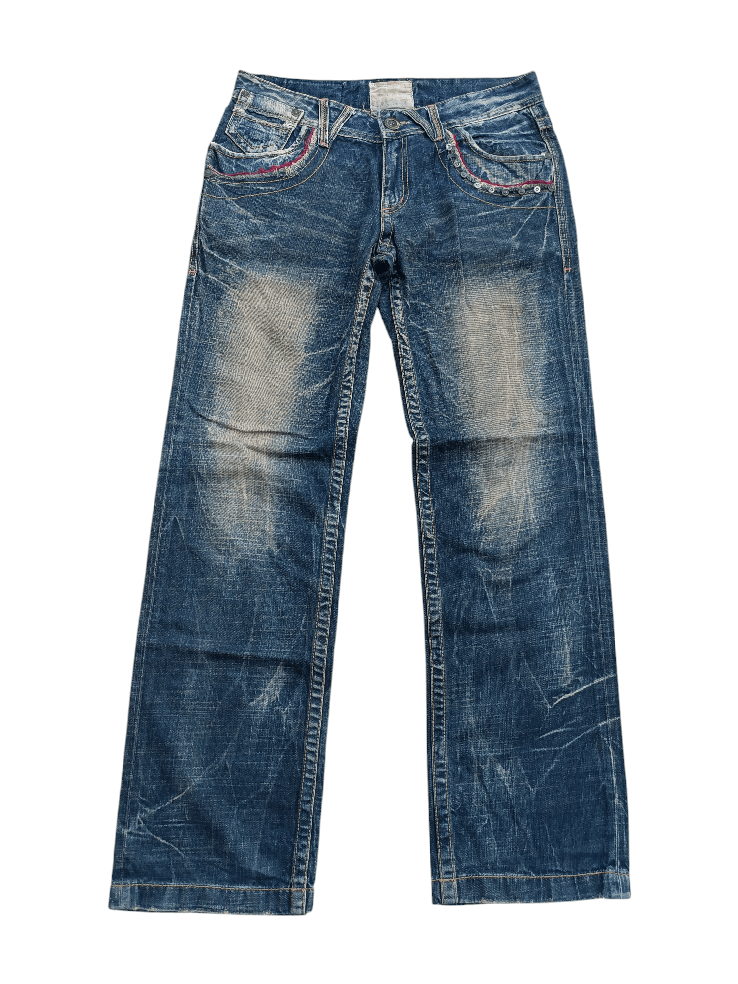 Japanese Brand Lolita Jeans Rusty Wash Whiskers Faded Denim E017 Size US 34 / EU 50 - 1 Thumbnail