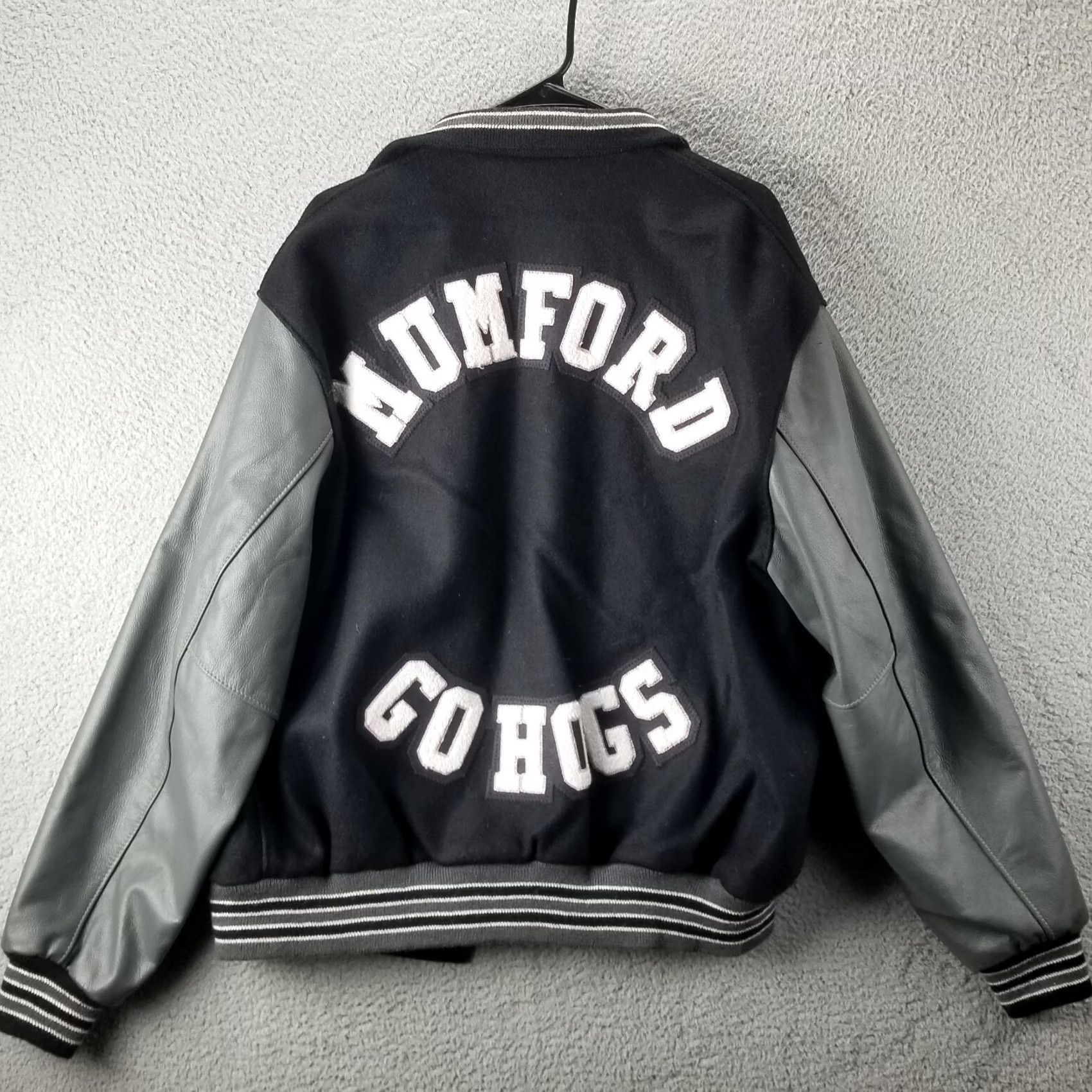 Vintage VINTAGE Settlemier's Leather Wool Varsity Jacket Men 46 XXL Embroidered Logo Pockets Black Knit Reg Jacket Reg Mens 46 Embroidered Varsity Jacket Size US S / EU 44-46 / 1 - 3 Thumbnail
