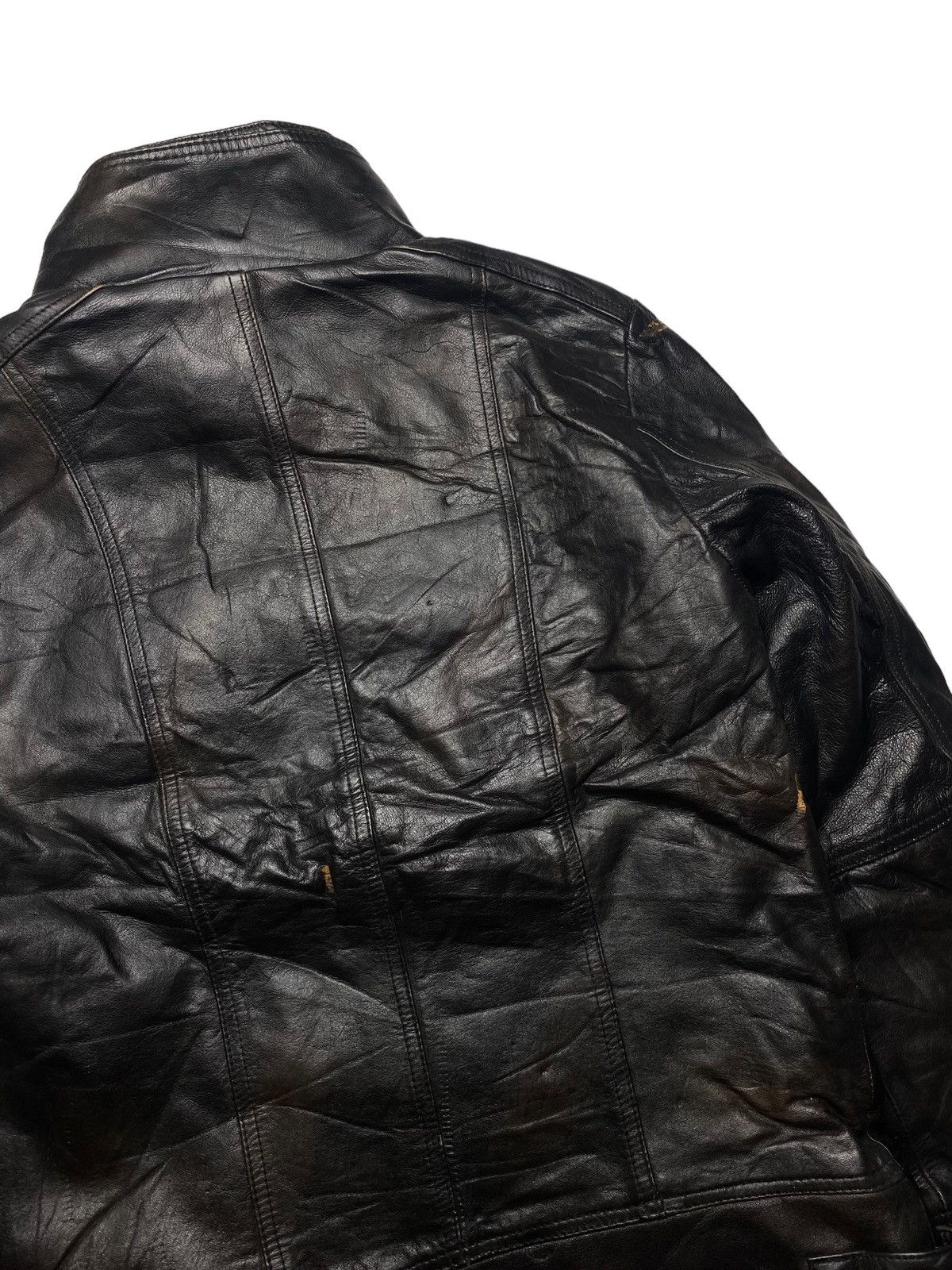Japanese Brand 2000s Shellac - Burned Leather Biker Jacket Size US M / EU 48-50 / 2 - 10 Thumbnail