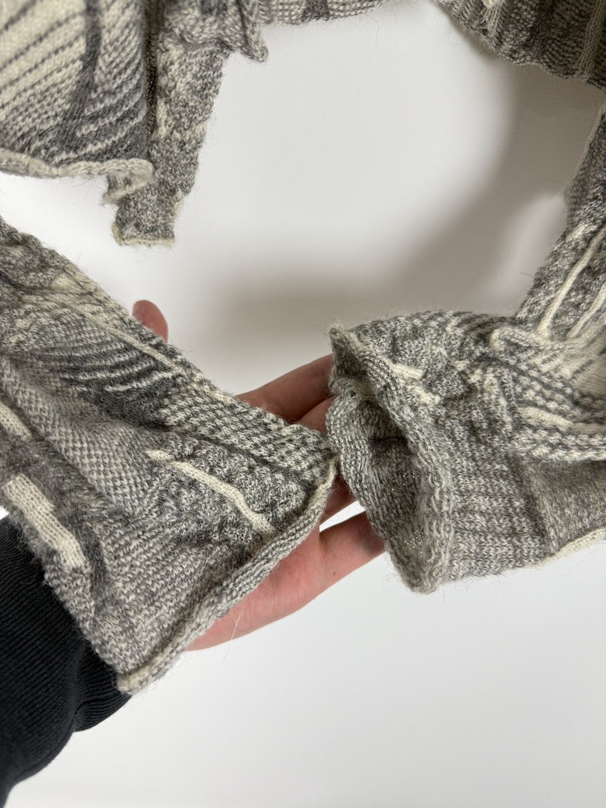 Other Crea Concept Alpaca Merino Collared 3D Knit Open Cardigan Size M / US 6-8 / IT 42-44 - 6 Thumbnail