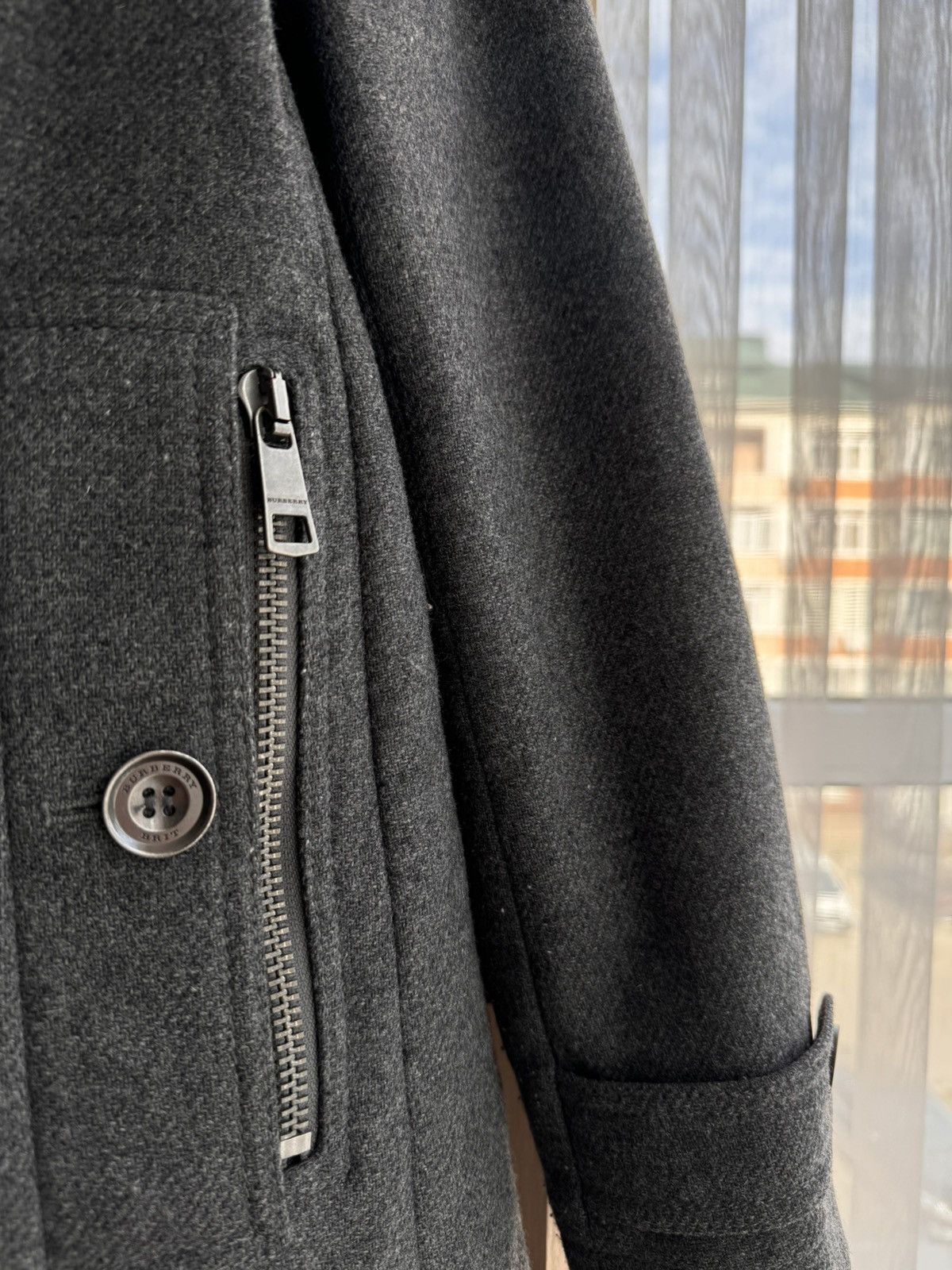 Burberry × Vintage Vintage Burberry Brit Luxury W’ Wool Grey Blend Peacoat Size S / US 4 / IT 40 - 8 Thumbnail