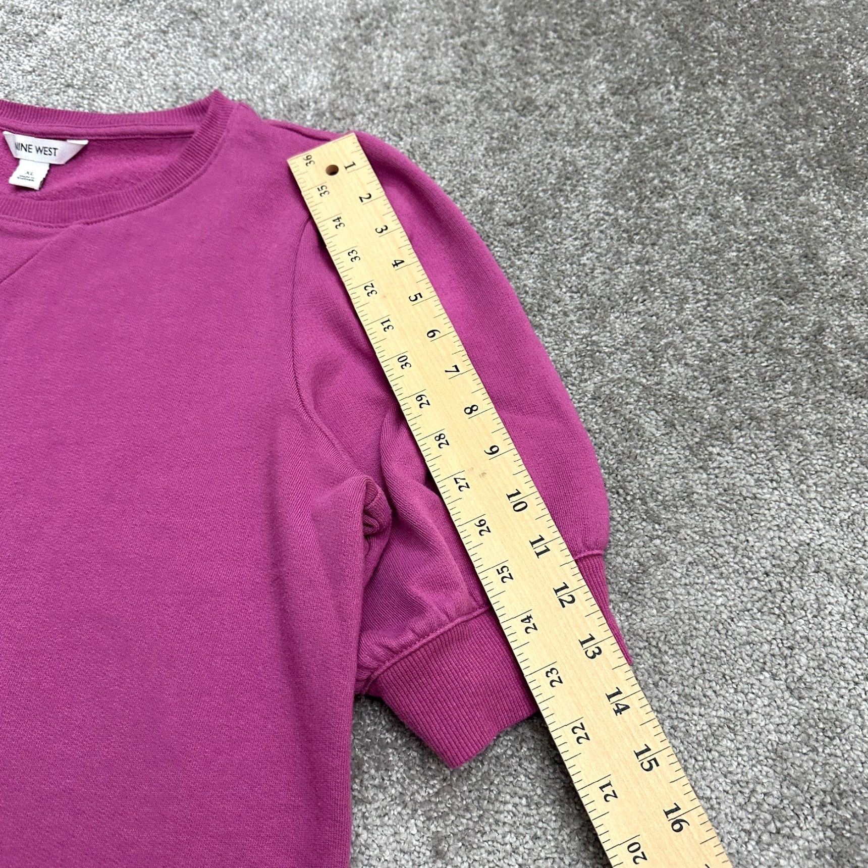 Nine West Nine West Sweatshirt Shirt Womens XL Pink Three Quarter Sleeve Crew Neck Fleece Pullover Casual Size XL / US 12-14 / IT 48-50 - 7 Thumbnail