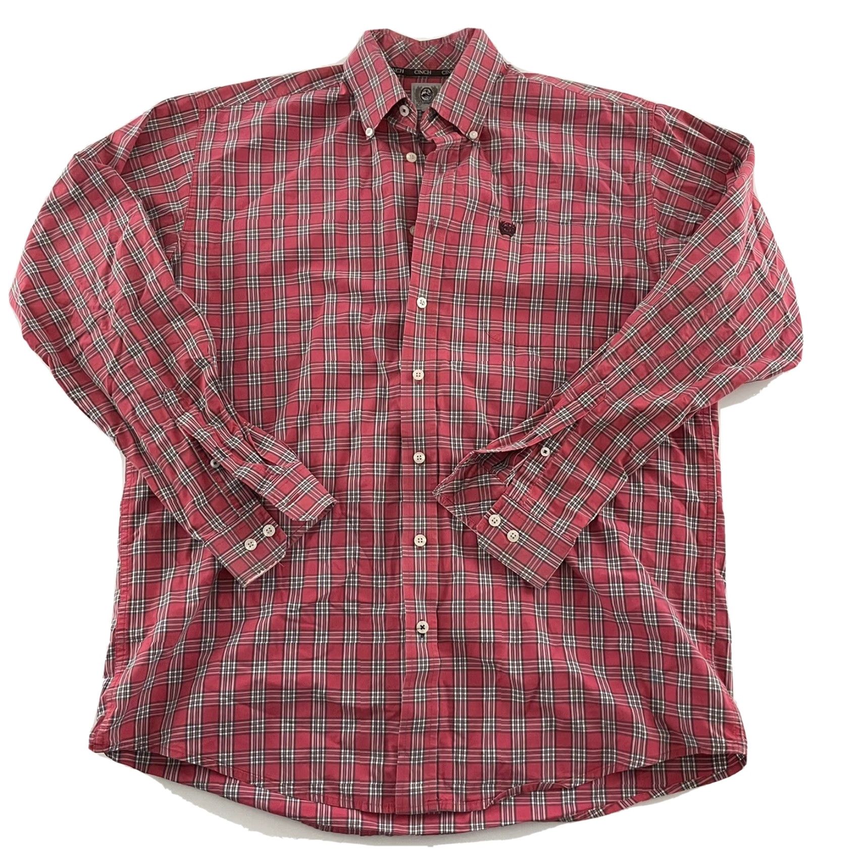 Pinko Cinch Plaid Button-Up Shirt Long Sleeve Mens M Pink White Multicolor Size US M / EU 48-50 / 2 - 2 Thumbnail