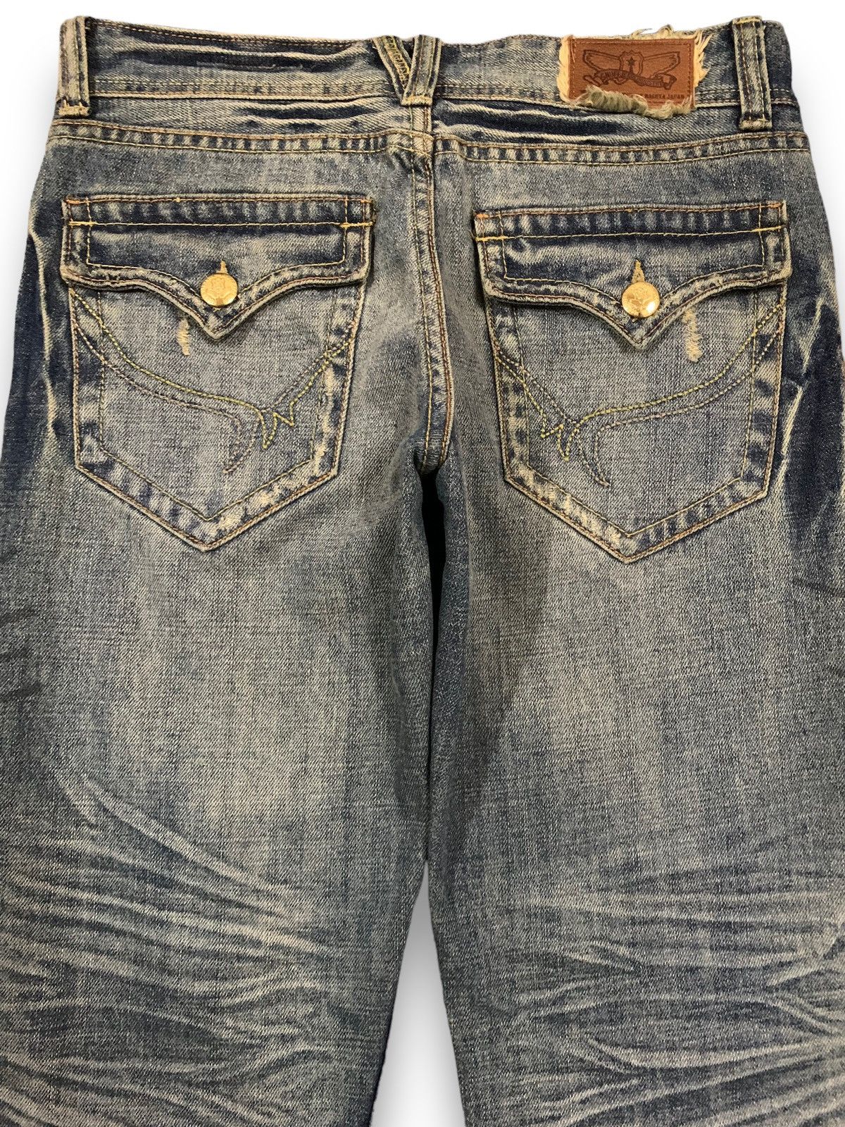 If Six Was Nine Vintage Snuff Mud Wash Splatter Flare Distressed Punk Jeans Size US 32 / EU 48 - 10 Thumbnail