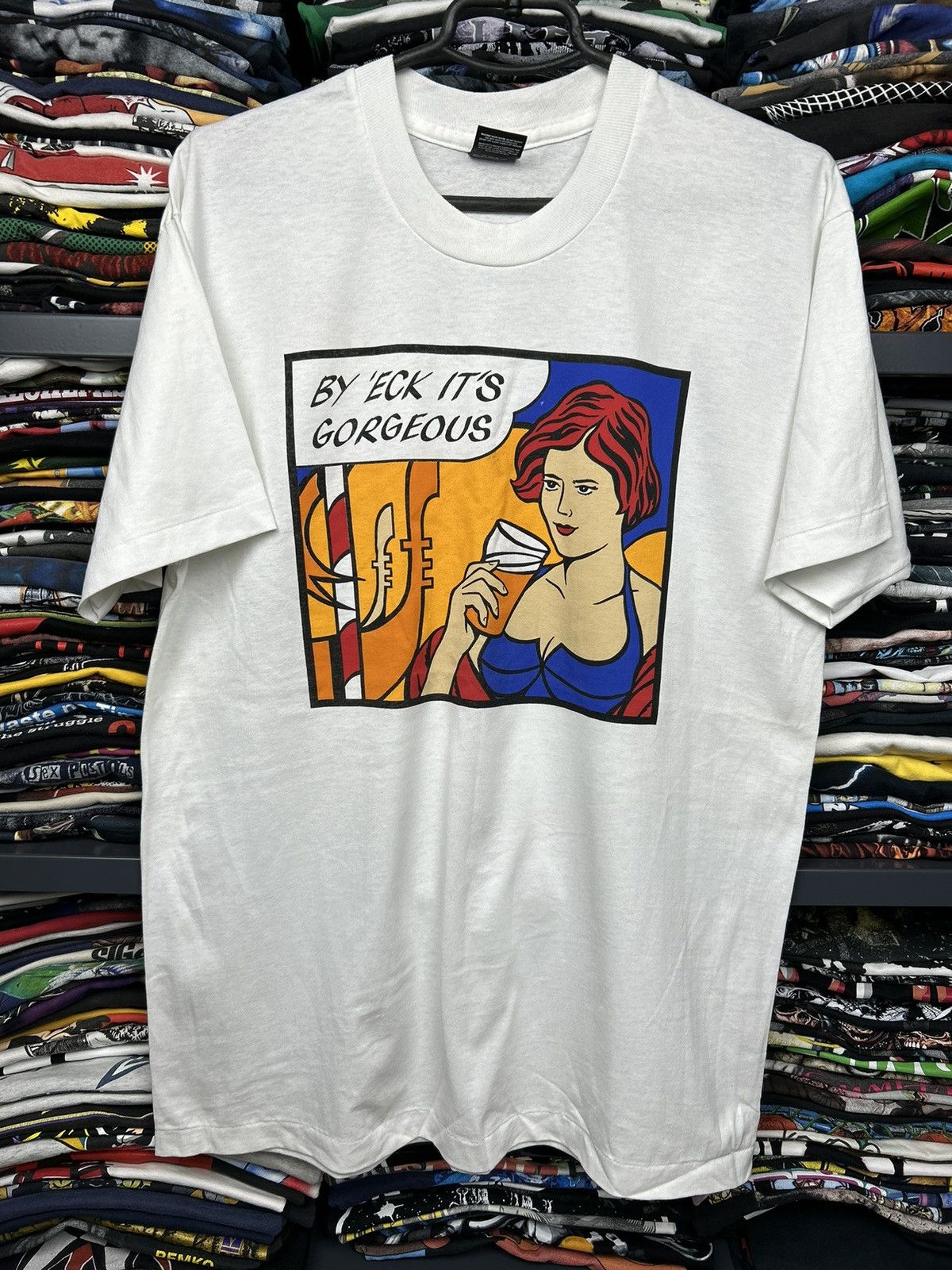 Vintage Vintage 90s Boddingtons bitter single stitch white t-shirt Size US XL / EU 56 / 4 - 1 Thumbnail