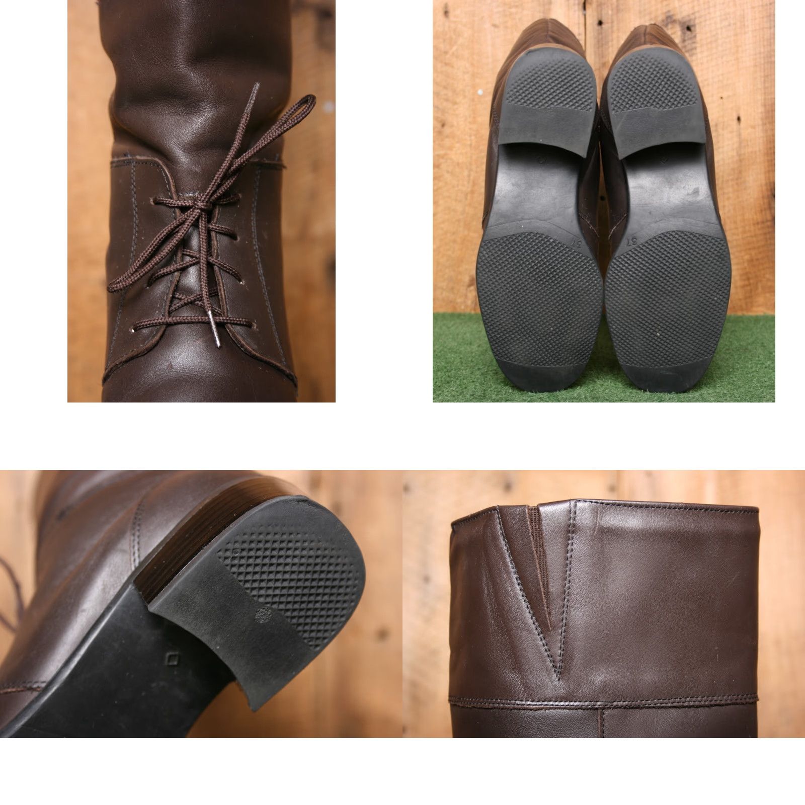 Blondo VINTAGE Blondo Brown Leather 15" Tall Fleece Lined Pull-On Lace Riding Boots Sz. 7.5 B Womens Boot Size M / US 6-8 / IT 42-44 - 8 Thumbnail