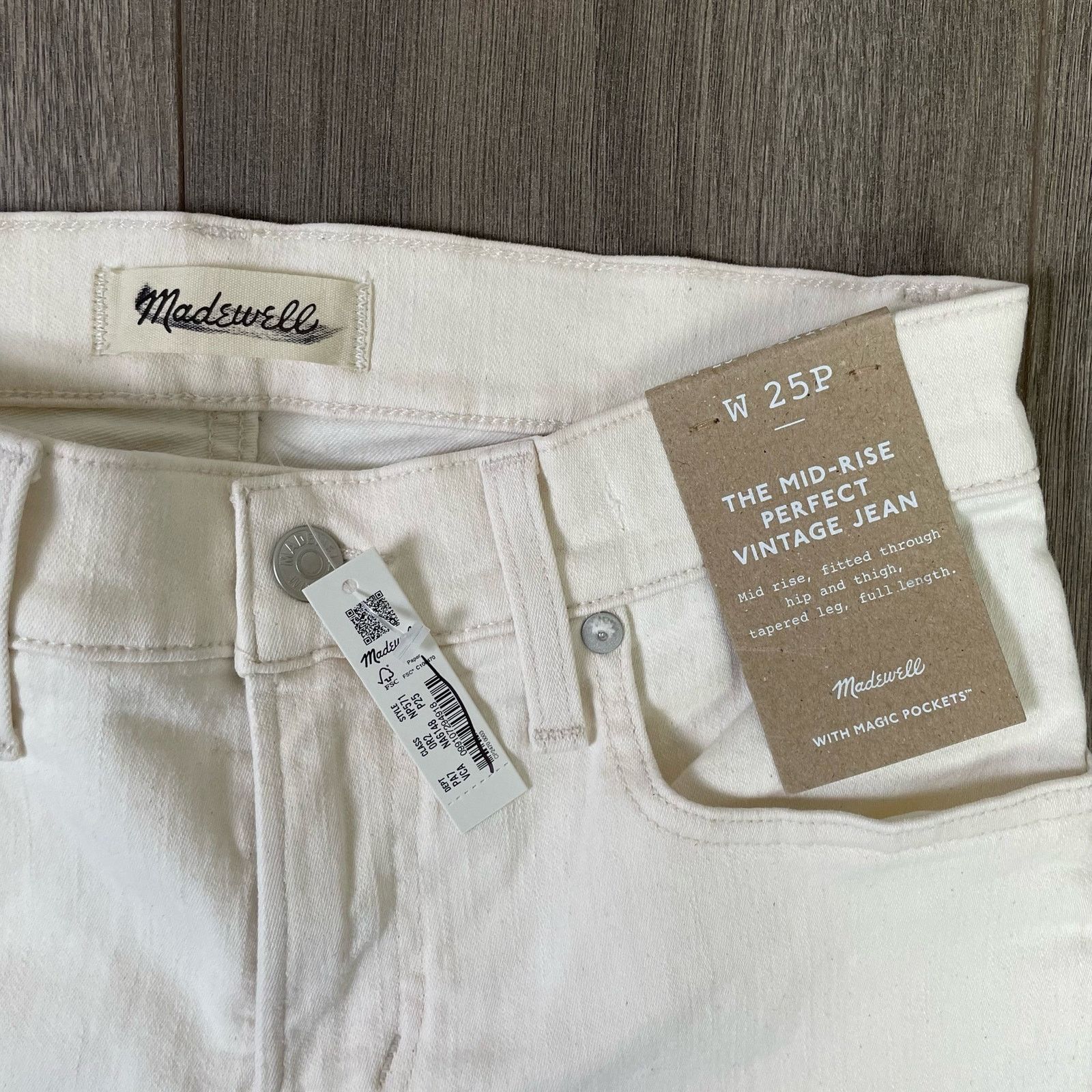 Madewell Madewell Mid Rise Perfect Tapered Canvas Jeans US Womens 25P Size 25" / US 0 / IT 36 - 3 Thumbnail