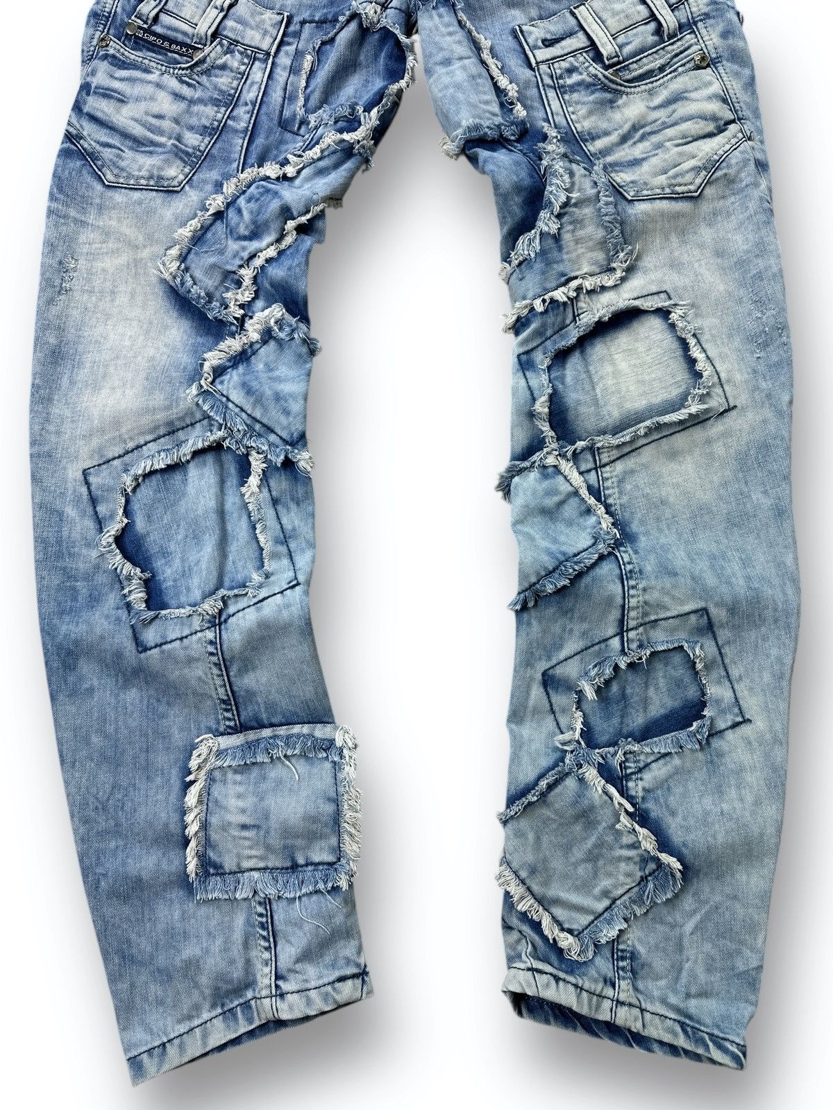 Japanese Brand Vintage Y2K Cipo & Baxx Double Waist Patchwork Jeans W29 L32 Size US 29 - 3 Thumbnail