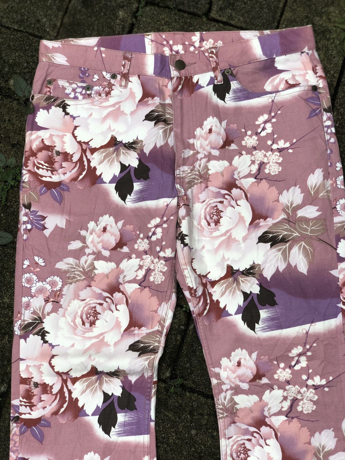 Other 💸NEED GONE💸 Glamdy Flower Printed Flared Denim Pants Size US 32 / EU 48 - 4 Thumbnail