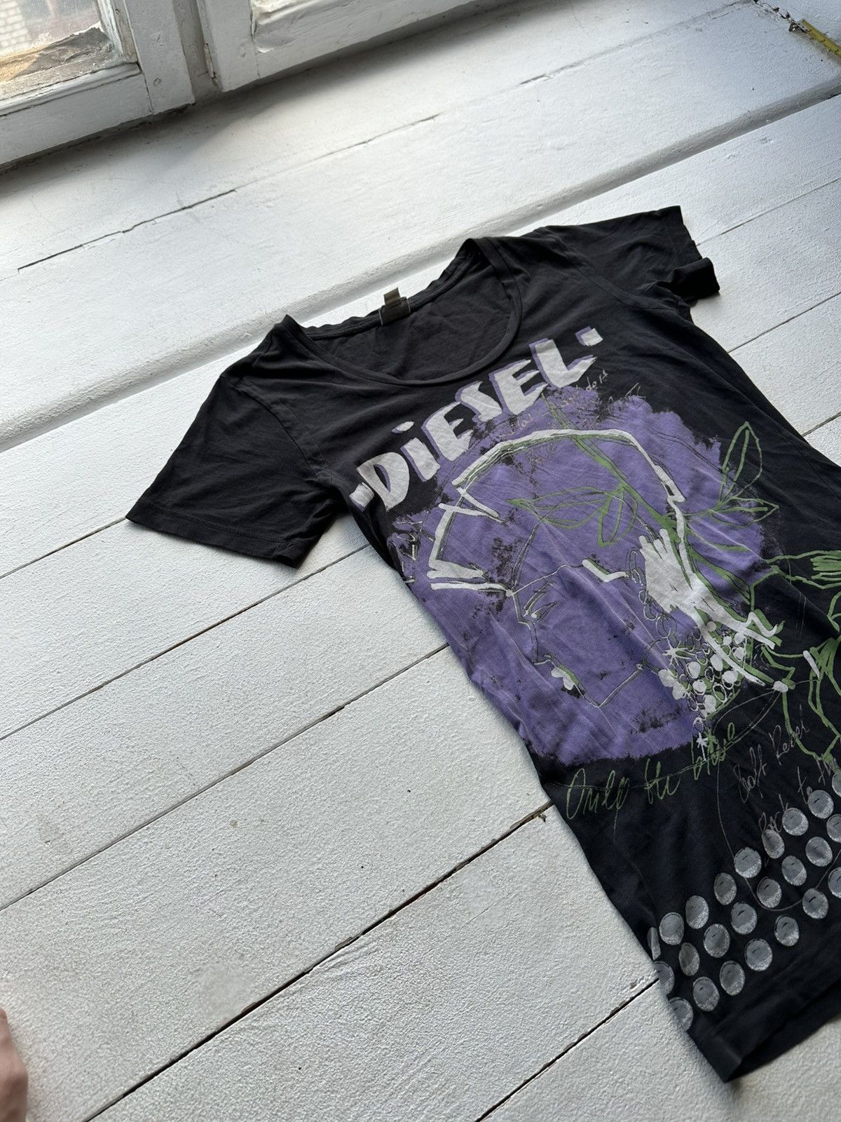 Diesel 🚨VINTAGE AVANT-GARDE DIESEL TEE LOGO Y2k OPIUM Size S / US 4 / IT 40 - 2 Thumbnail
