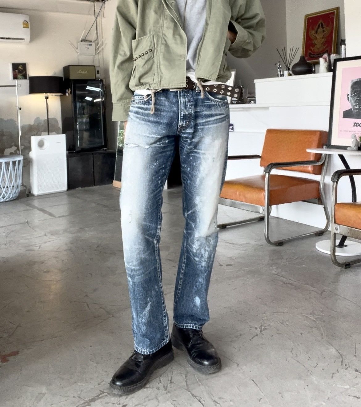 If Six Was Nine × Japanese Brand × Le Grande Bleu (L.G.B.) 💥RNA distressed denim Japan brand / PERFECT ACID WASHED Size US 34 / EU 50 - 1 Thumbnail