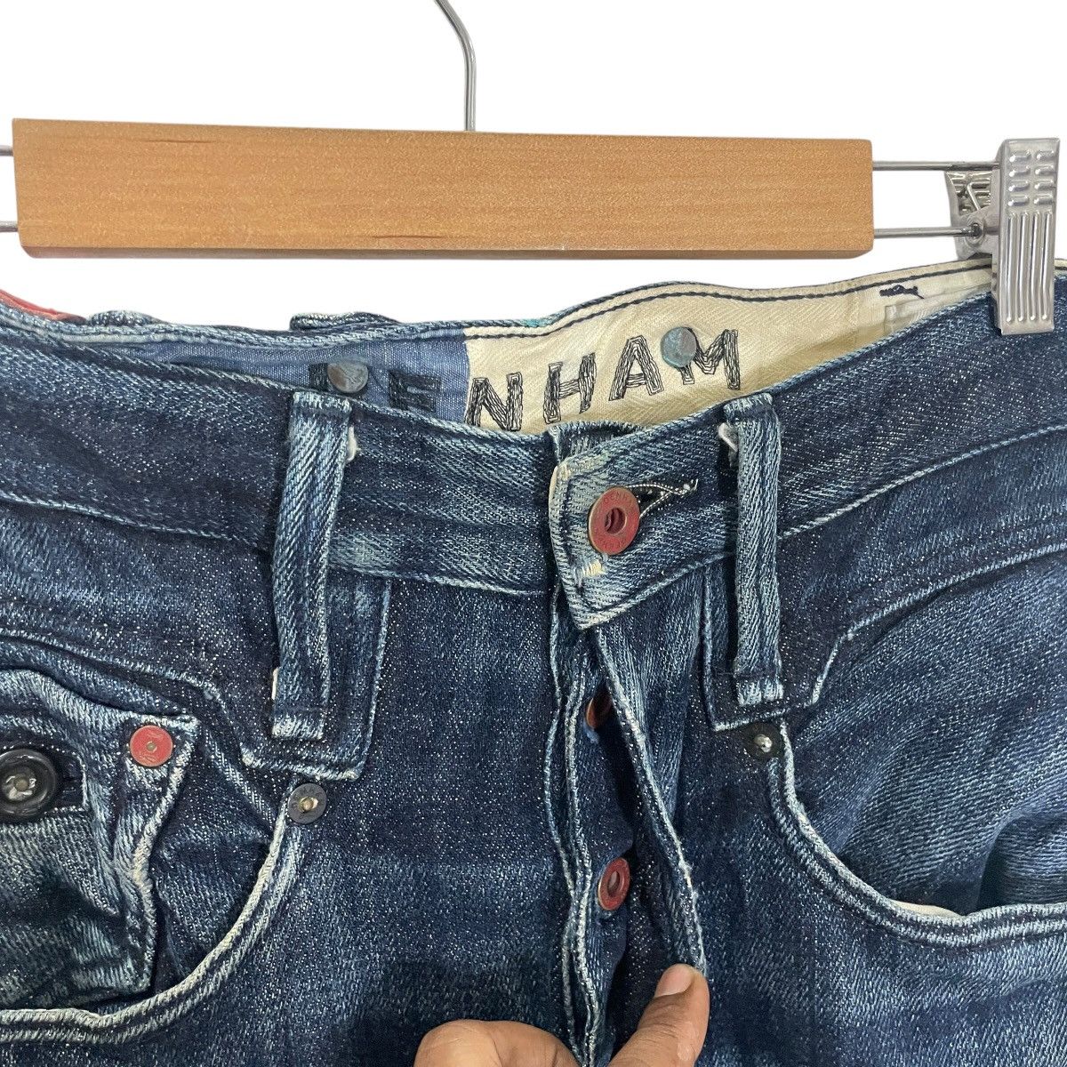 DENHAM Vintage Denham Japan Artisan Rare Buckle Denim Size US 30 / EU 46 - 4 Thumbnail
