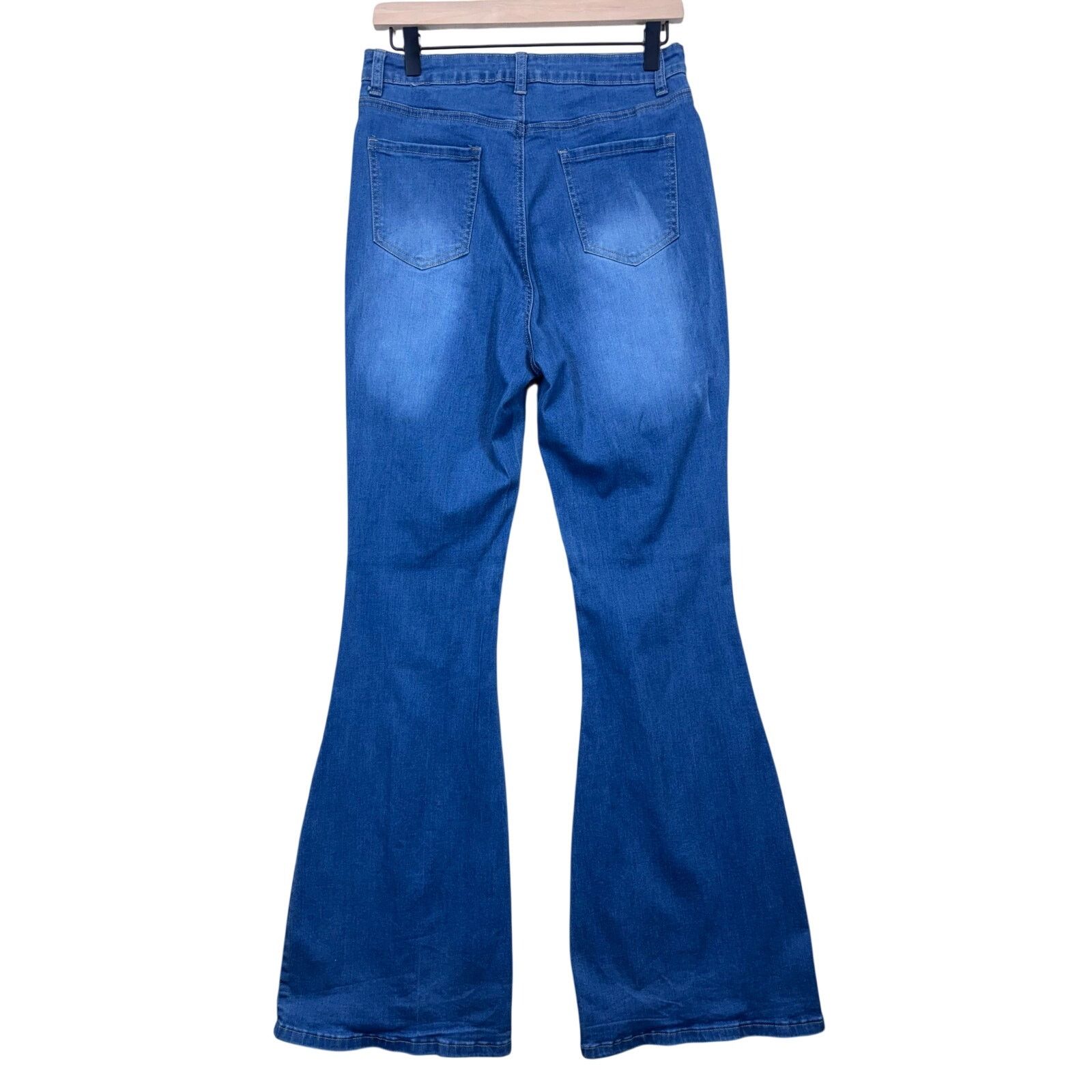 The Unbranded Brand JC & JQ Blue Denim Bell Bottom Jeans Women’s XL Flare Size 29" - 2 Thumbnail