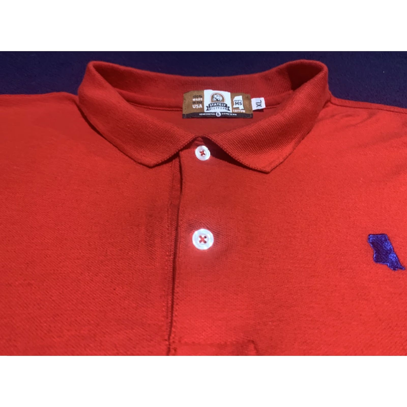 Vintage Mississippi Stately Cotton Red Polo Golf Shirt XL Men Polo Red Mississippi Golf Shirt XL Size US XL / EU 56 / 4 - 4 Thumbnail