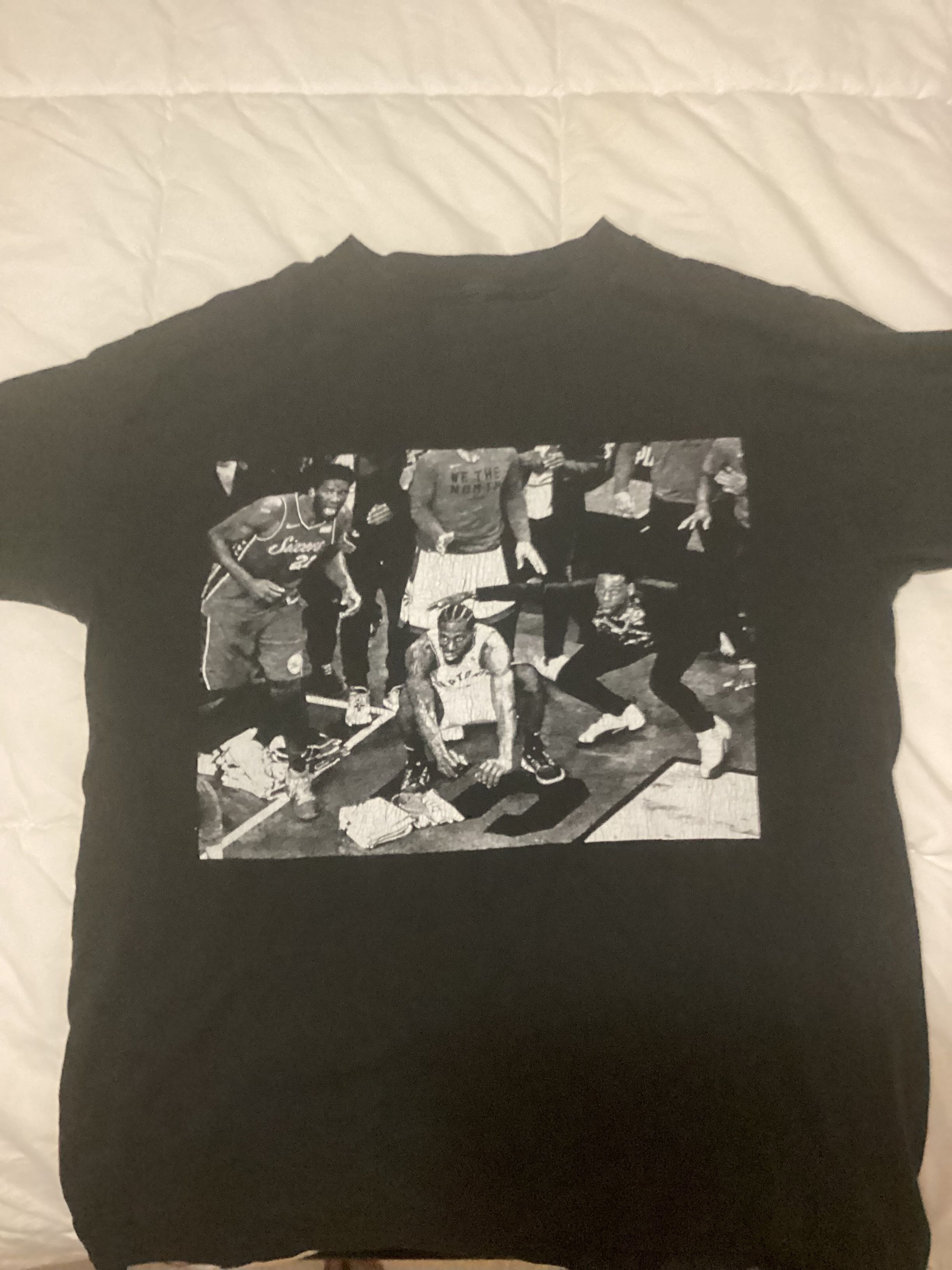 Image of Drake x NBA Ovo X Toronto Raptors X Kawhi "the Shot" Shirt in Black, Men's (Size Small)