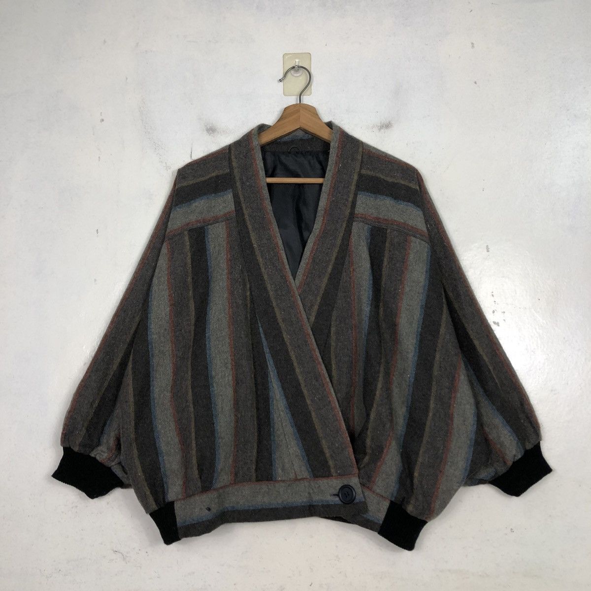 Issey Miyake 💥VINTAGE BOMBER CARDIGAN JACKET STRIPED JAPAN Size US M / EU 48-50 / 2 - 3 Thumbnail