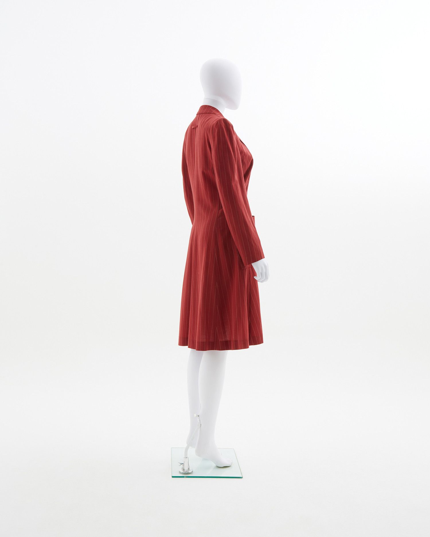 Jean Paul Gaultier S/S 1993 Red Pinstripe linen jacket Size M / US 6-8 / IT 42-44 - 4 Thumbnail
