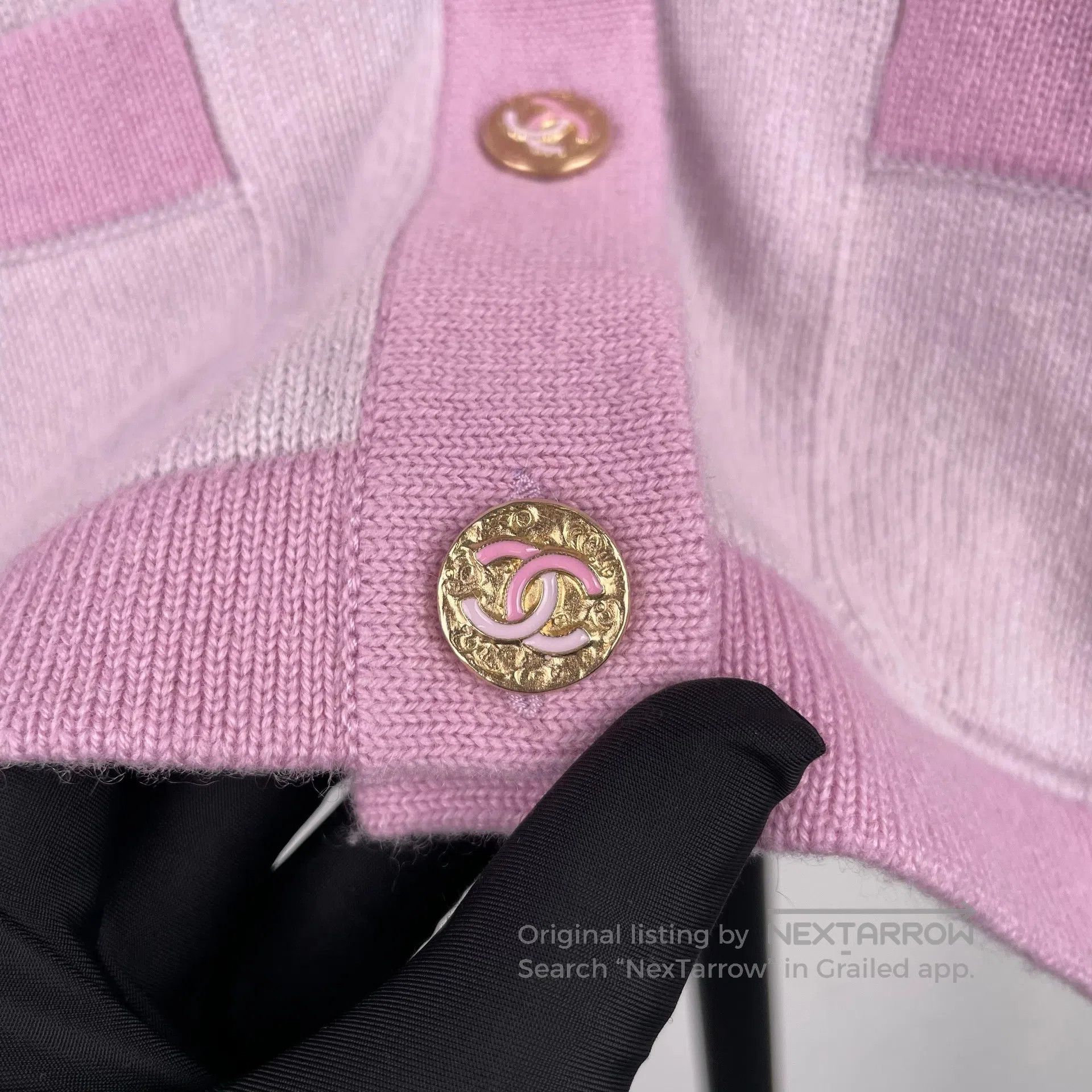 Chanel Chanel Cashmere cardigan with eggplant purple mixed design Size XXS / US 00 / IT 34 - 4 Thumbnail