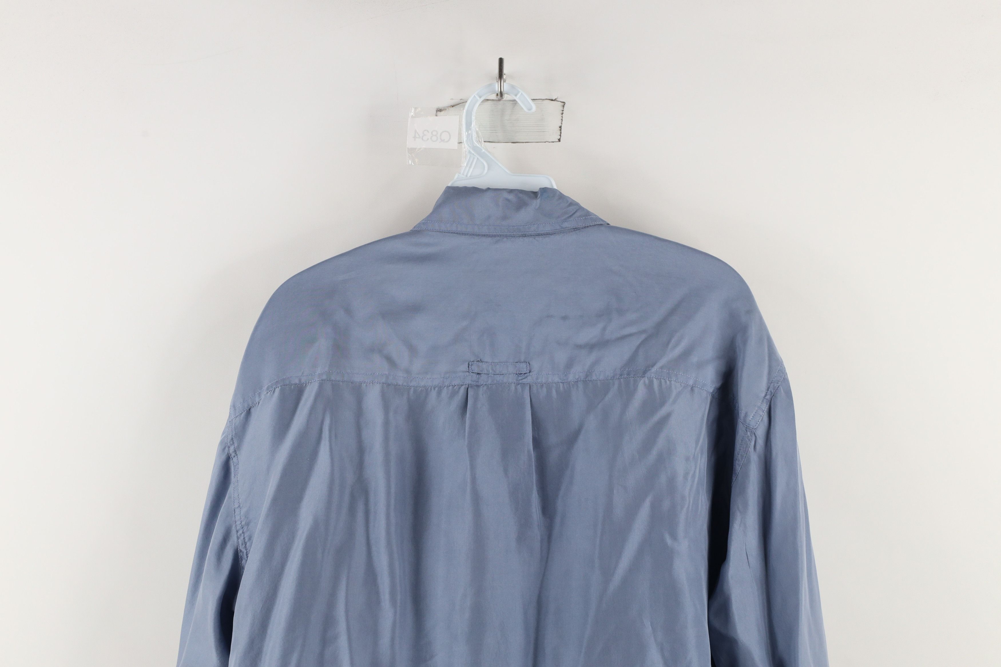 Vintage Vintage 90s Streetwear Silk Collared Button Shirt Blue Size US M / EU 48-50 / 2 - 17 Thumbnail