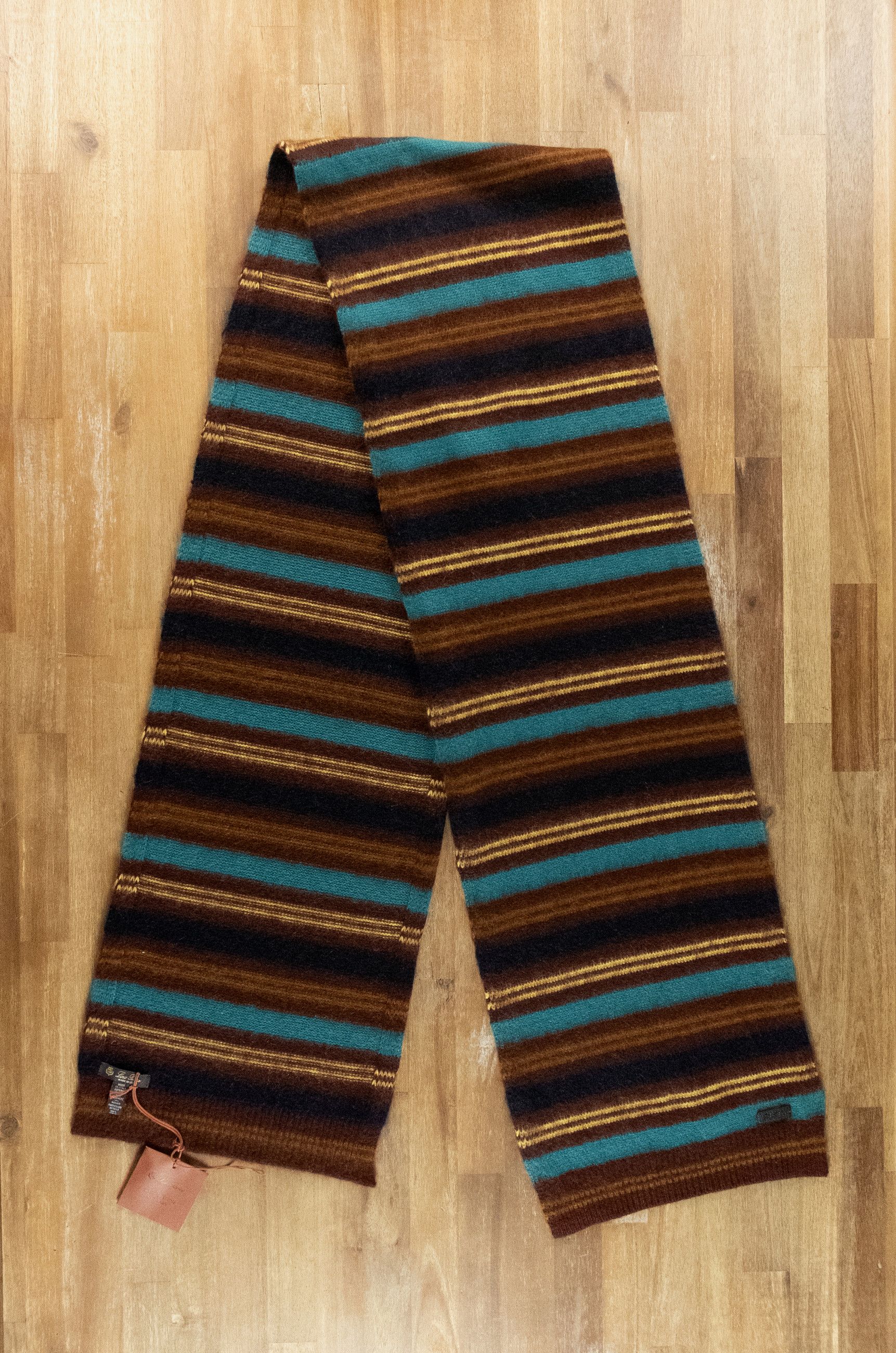 Loro Piana LORO PIANA Twyford brown striped cashmere mohair scarf Size ONE SIZE - 1 Thumbnail