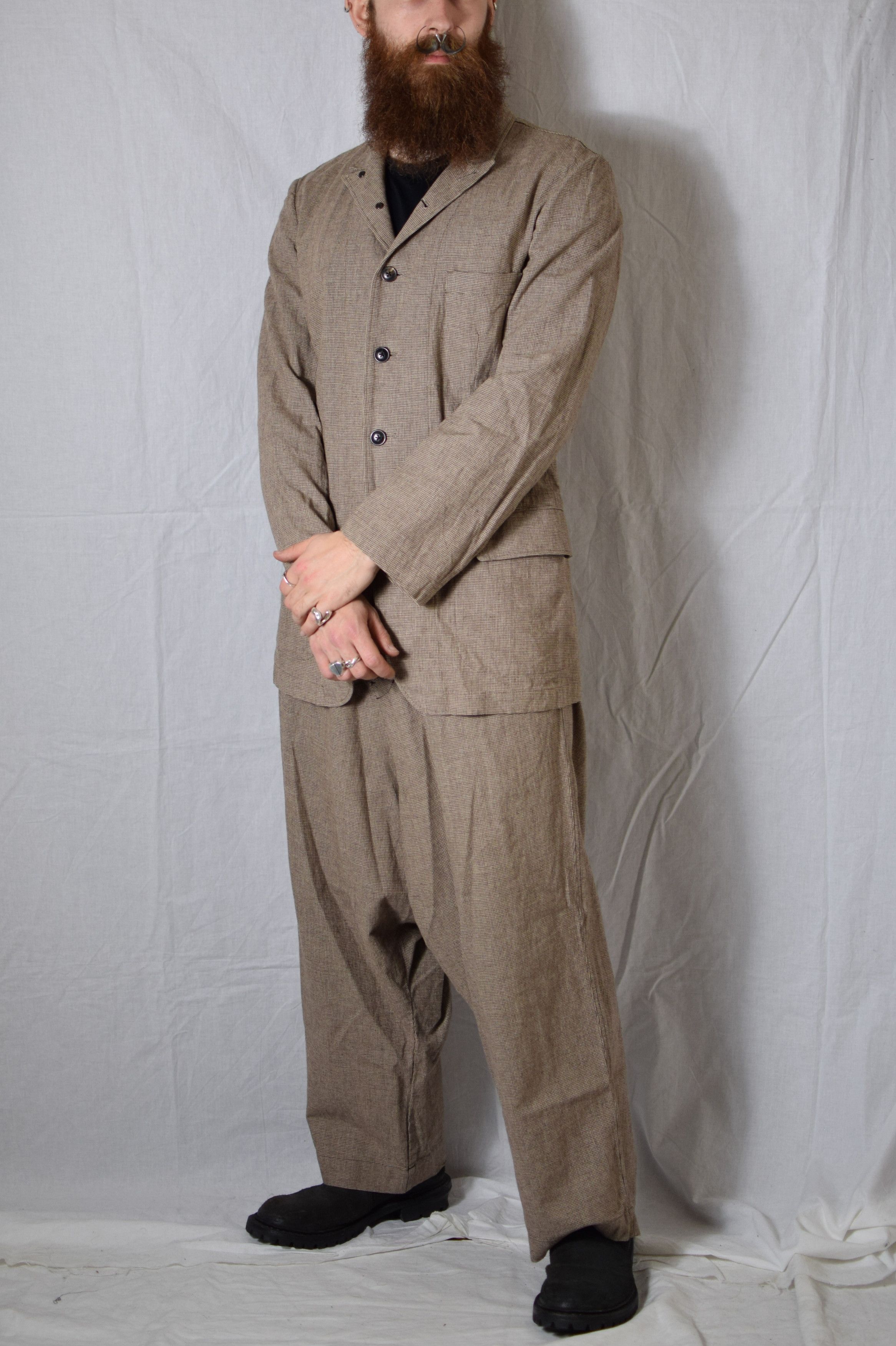 Pre-owned Yohji Yamamoto Yyph Ss10 Suit - Hj-j41-326 + Hj-p71-326 In Brown