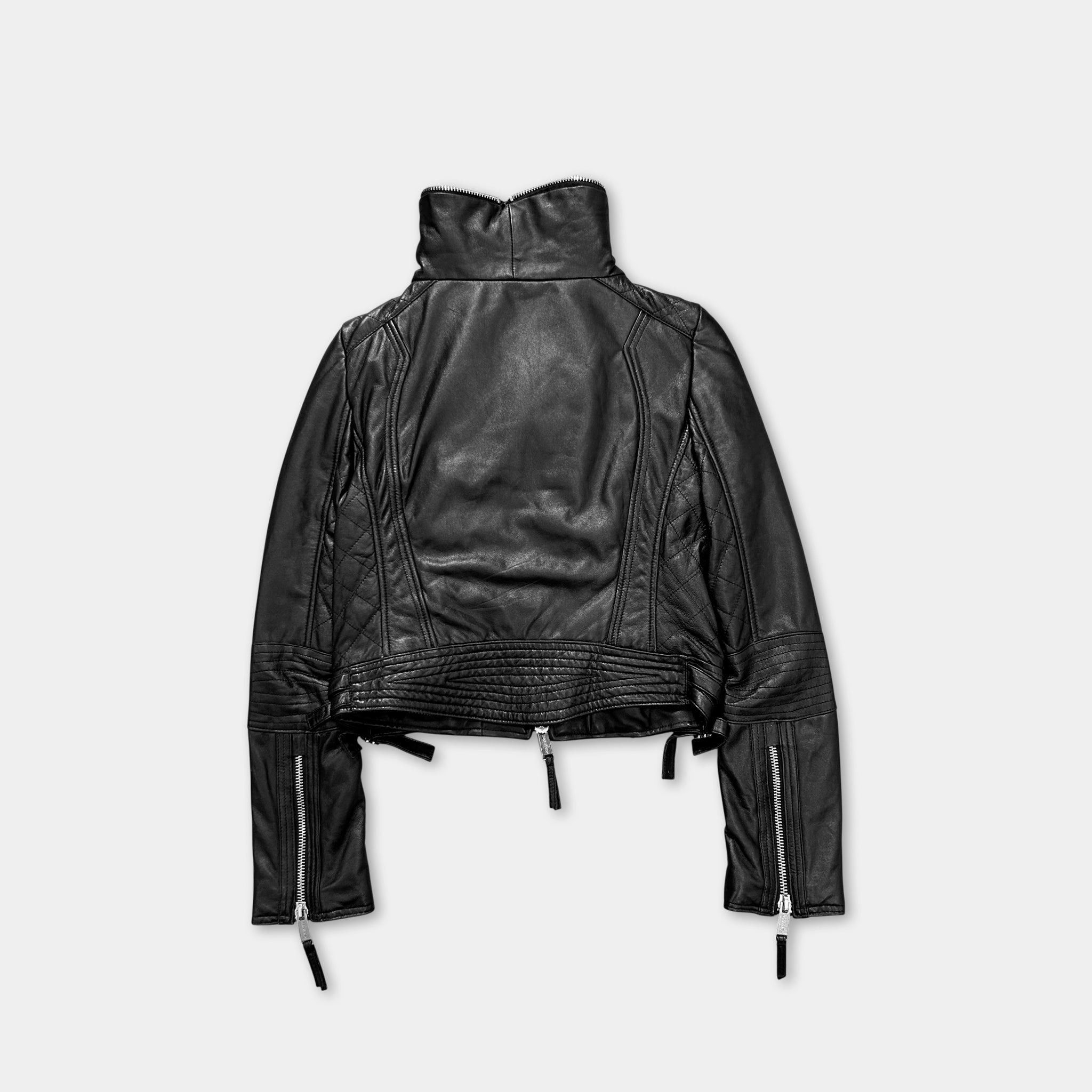 Dsquared2 Dsquared2 Black Cropped Leather Jacket Women Size M / US 6-8 / IT 42-44 - 5 Thumbnail