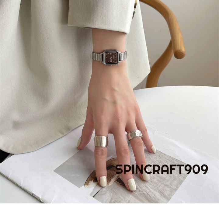Jewelry Square Retro Vintage Silver Watch Size ONE SIZE - 3 Thumbnail