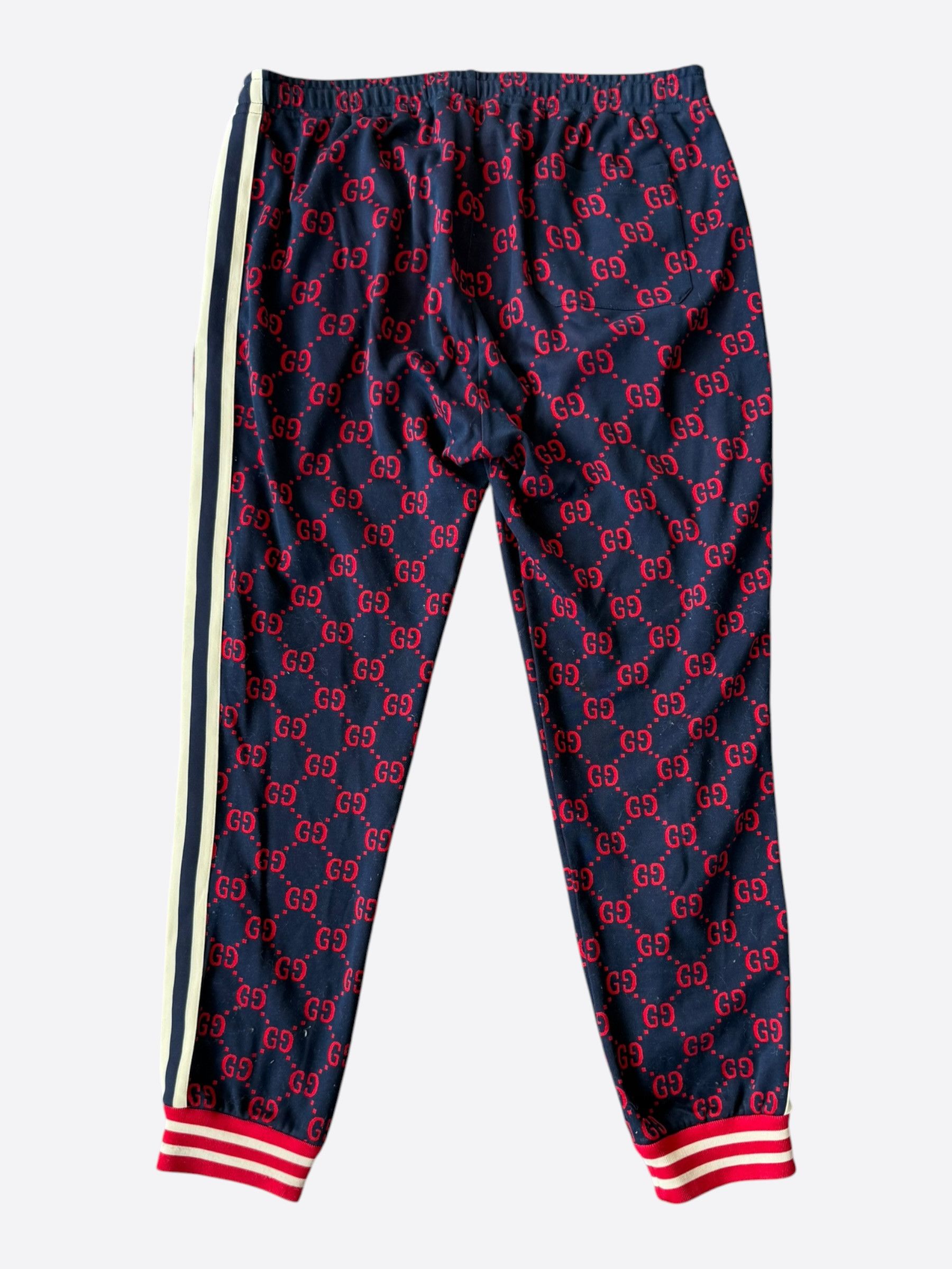 Gucci Gucci Navy & Red GG Monogram Jacquard Track Pants Size US 40 / EU 56 - 2 Thumbnail