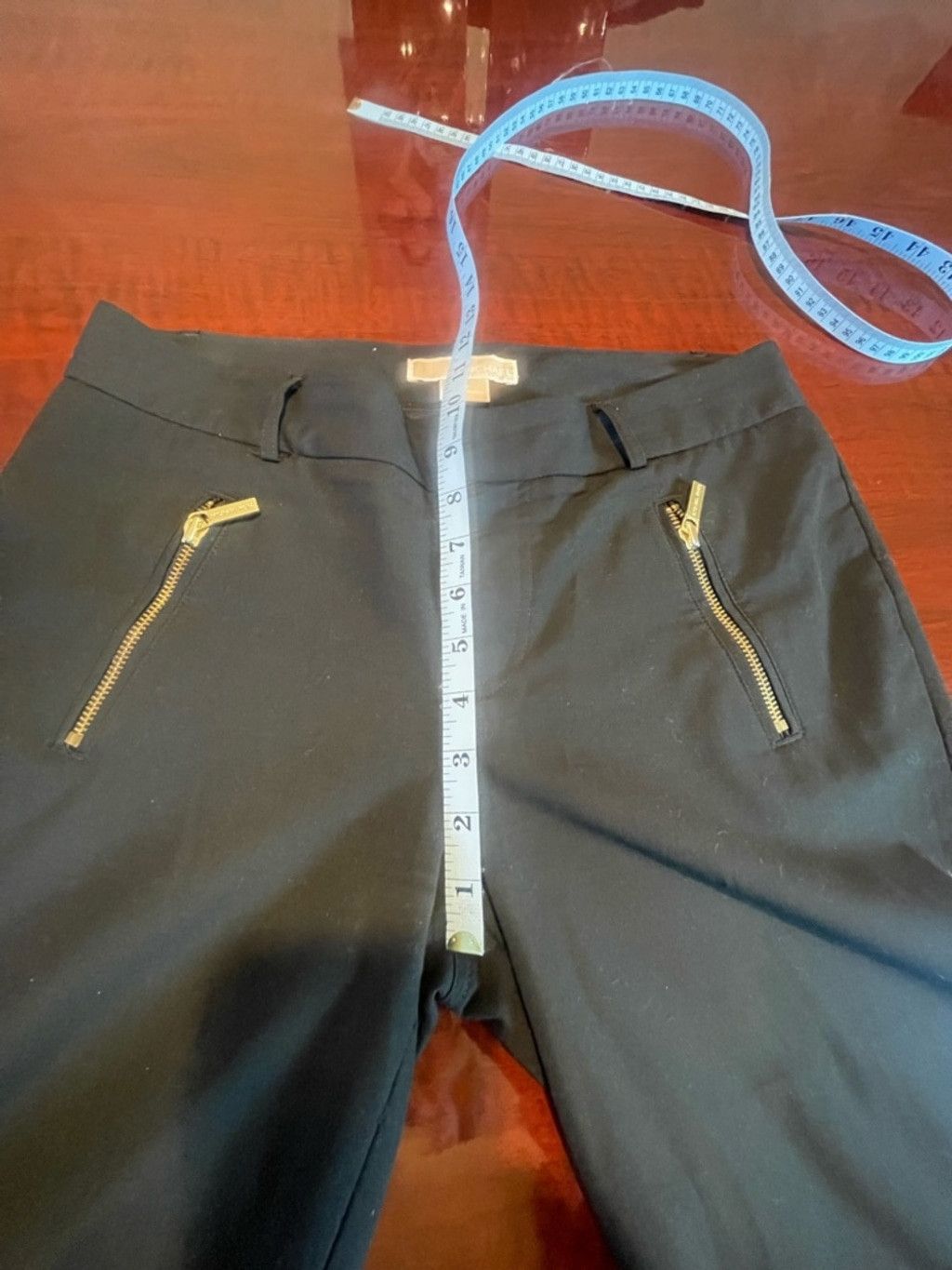 Michael Kors Michael Kors Black Gold Zip Ankle Pants 8 Quiet Luxury Moto Size 30" / US 8 / IT 44 - 8 Thumbnail