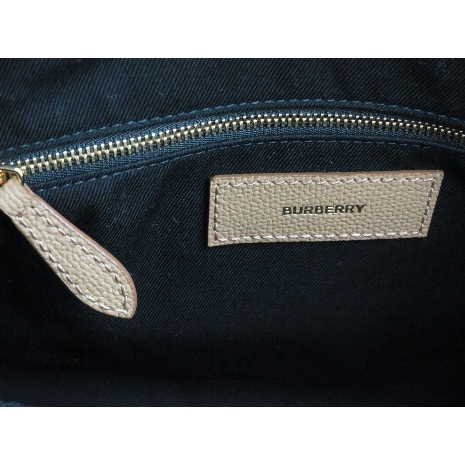 Burberry BURBERRY MD BANNER CAMEL LEATHER CHECK LOGO SHOULDER BAG Size ONE SIZE - 8 Thumbnail