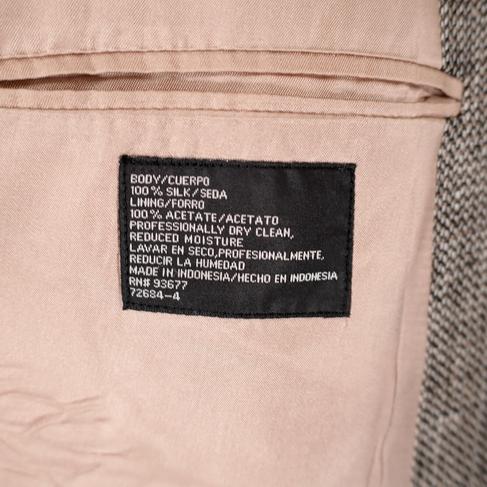 Stafford Stafford Tweed 100% Silk Black Tan White Spec 2 Button Sport Size ONE SIZE - 9 Thumbnail