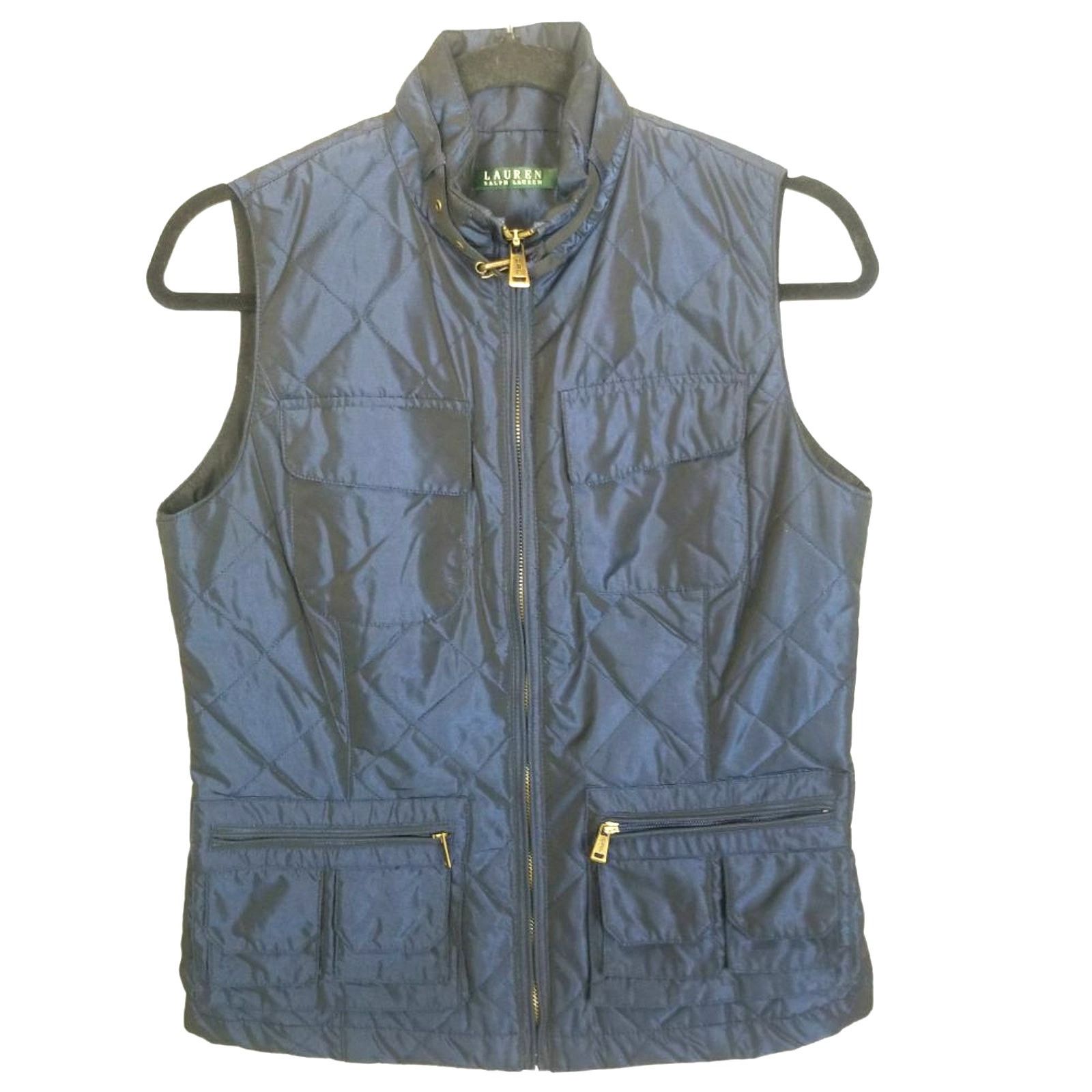 Lauren Ralph Lauren Lauren Ralph Lauren Women Shiny Quilted Vest Full Zip Jacket Size S / US 4 / IT 40 - 1 Thumbnail