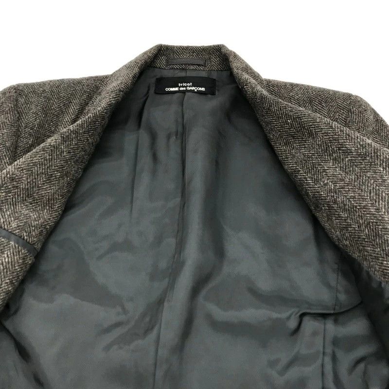 Comme des Garcons Jacket Tailored Tweed Wool Eyelit Flap Pocket Brown Size US S / EU 44-46 / 1 - 3 Thumbnail