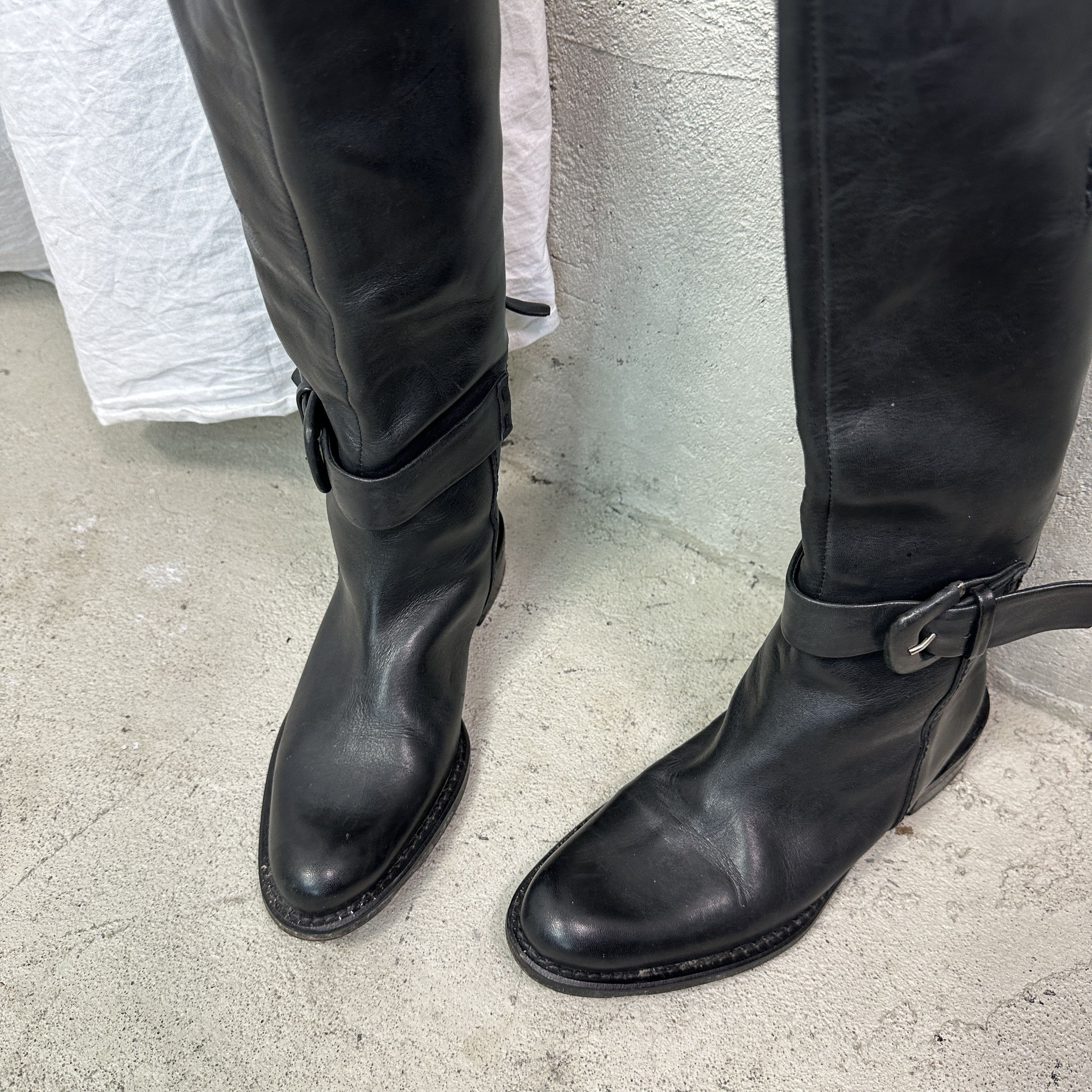 Vintage Vintage Leather Buckled Biker Moto Grunge Boots Y2K Size US 4 / IT 34 - 4 Thumbnail