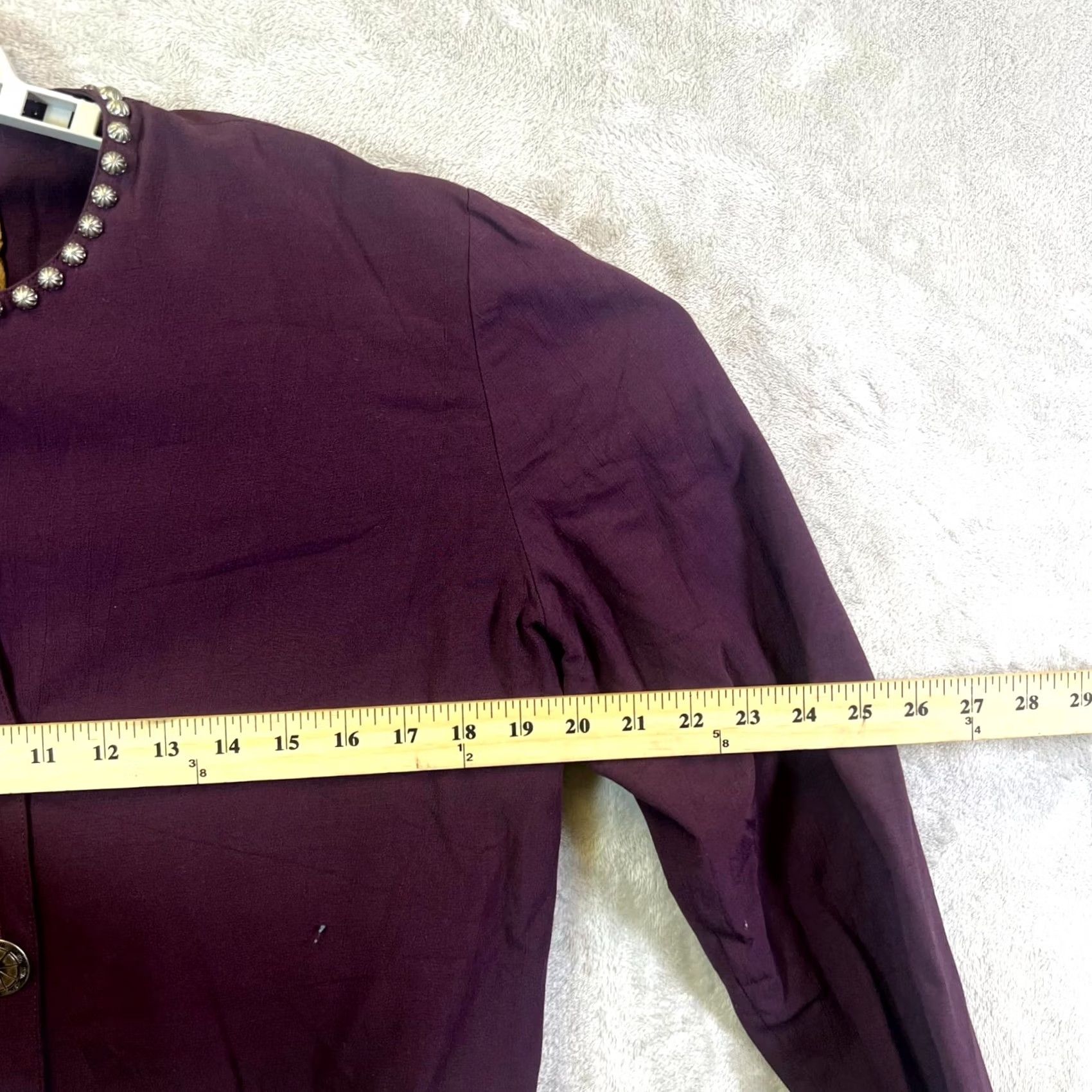 Doublet Double D Ranch Jacket Women S Purple Rayon Cropped Studded Scalloped Hem Western Jacket Size S / US 4 / IT 40 - 4 Thumbnail