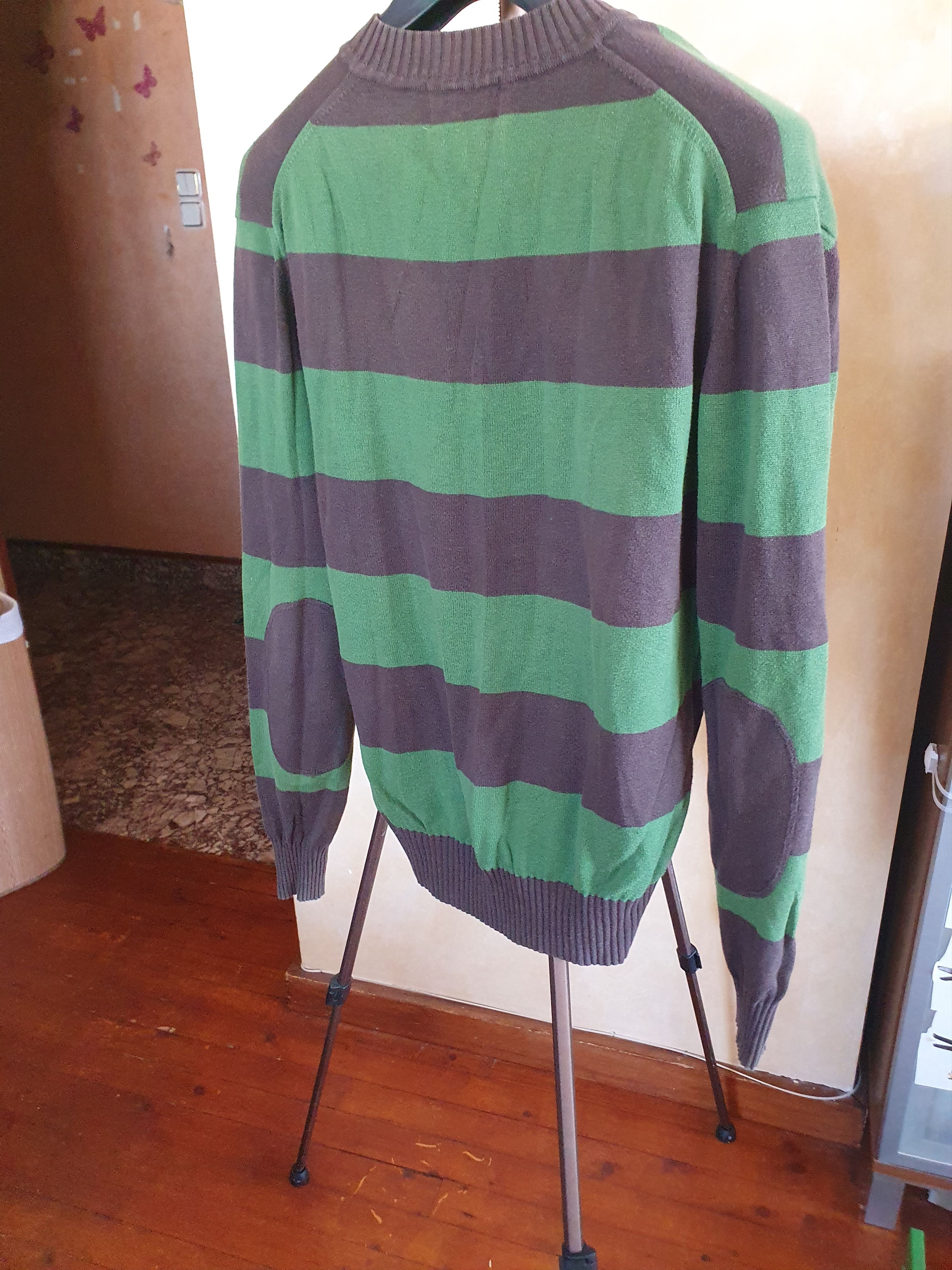 Burberry × Vintage Thomas Burberry Sweater Vintage Striped V Neck sz L? Size US L / EU 52-54 / 3 - 10 Thumbnail