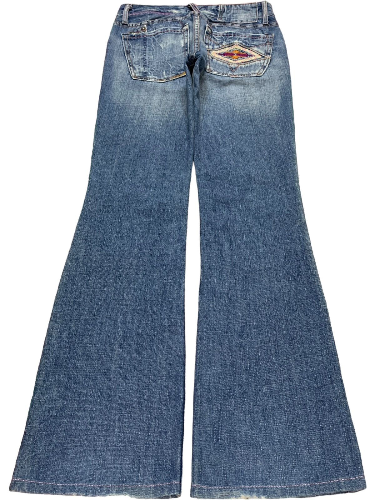 Hysteric Glamour × Japanese Brand Vintage Japanese Brand Faded Wash Distressed Flare Jeans Size 28" / US 6 / IT 42 - 2 Thumbnail